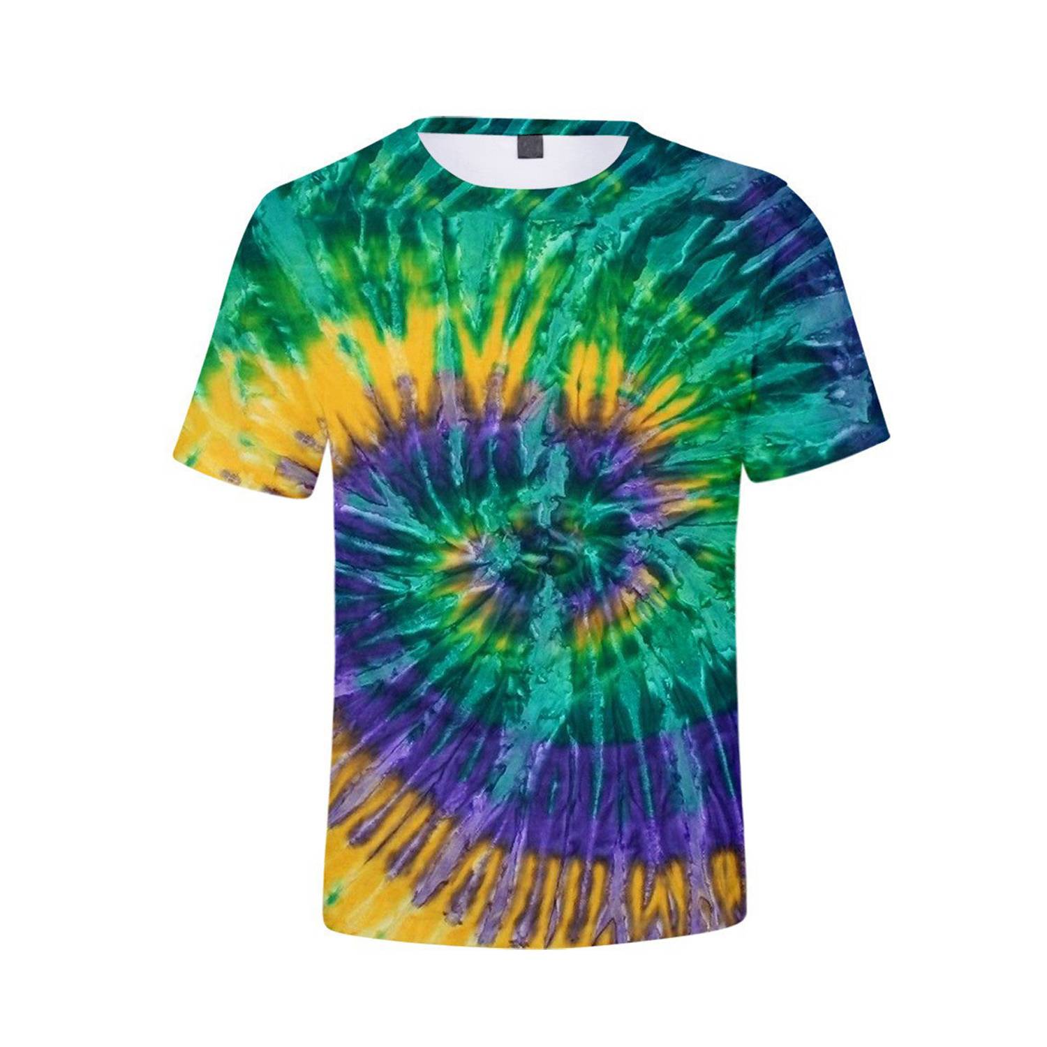 Tie Dye Polyester Round Neck T-Shirt - Image 6