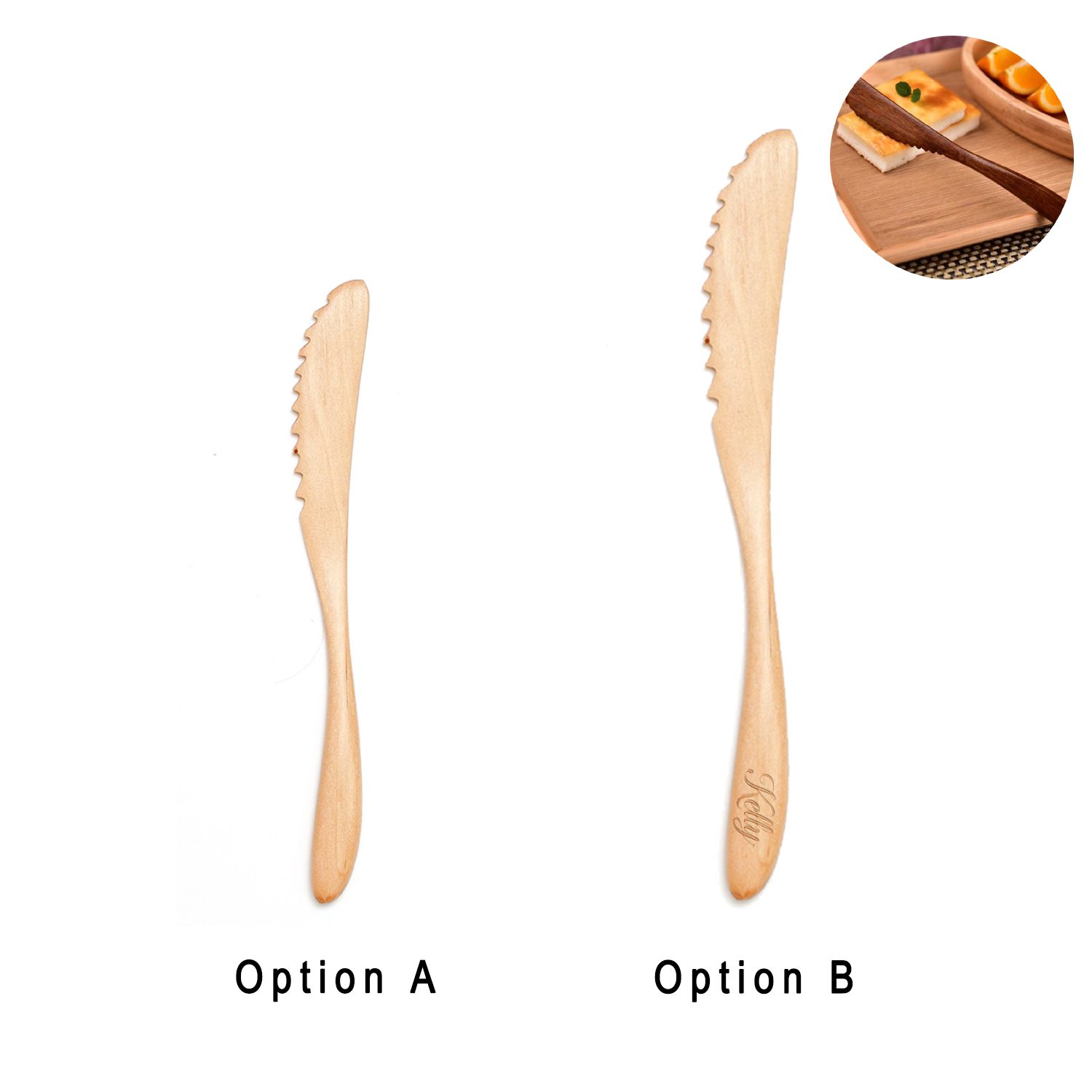 Eco-Friendly Wooden Serrated Kitchen Knife