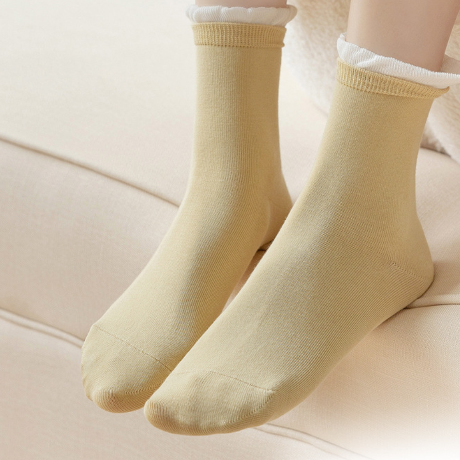 Pure Cotton Knitted Month Socks Post-Slip Resistant - Image 3