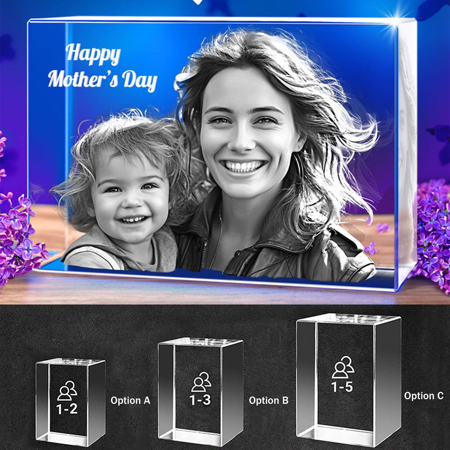 Custom Engraved 3D Crystal Photo Frame