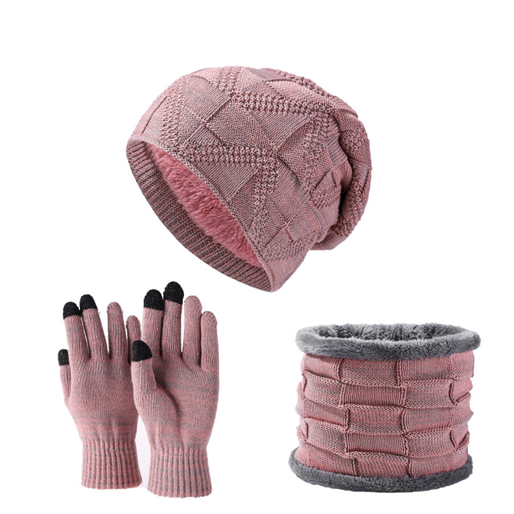 Winter Beanie Hat Scarf and Touch Screen Gloves Set - Image 6