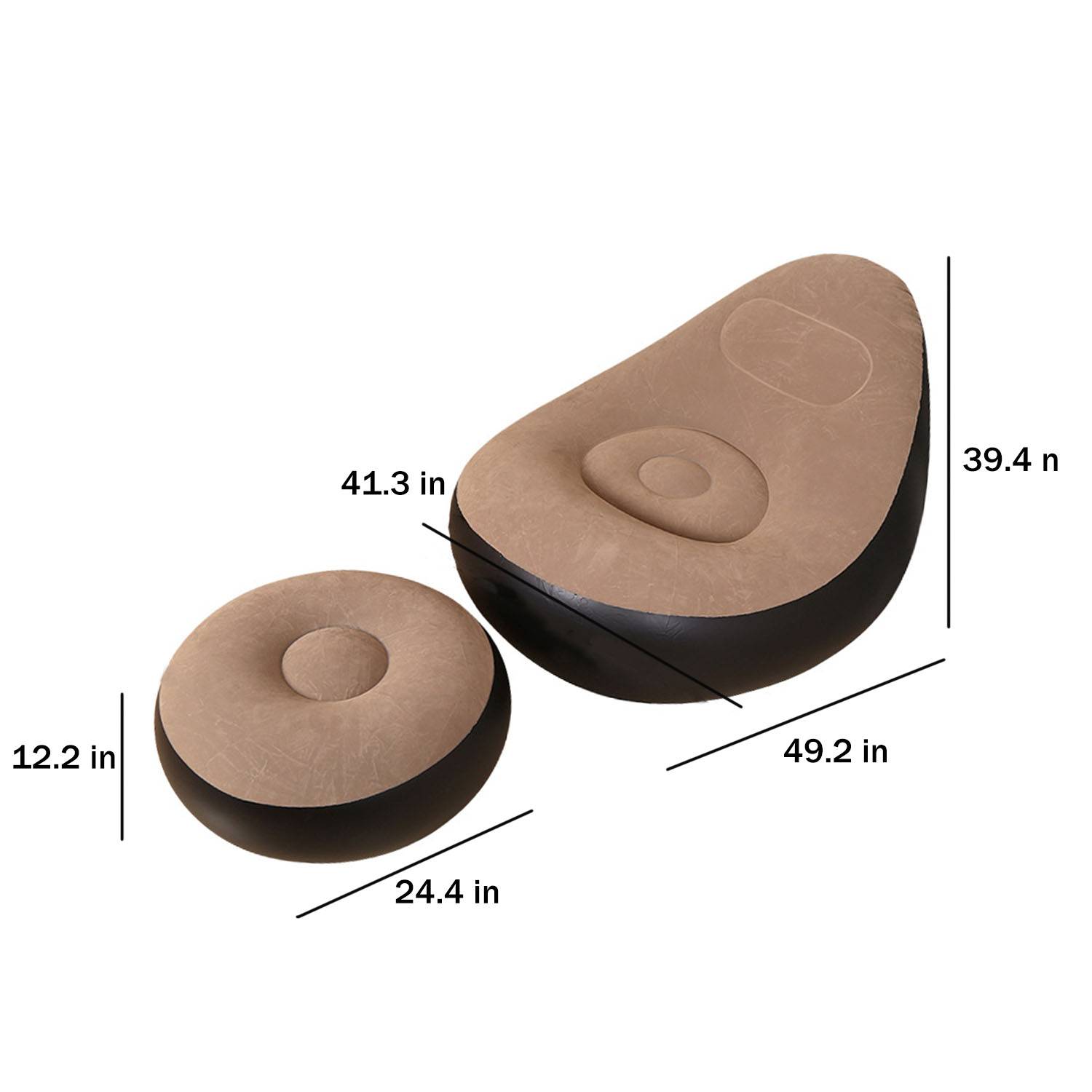 Foldable Inflatable Flocked PVC Sofa - Image 8