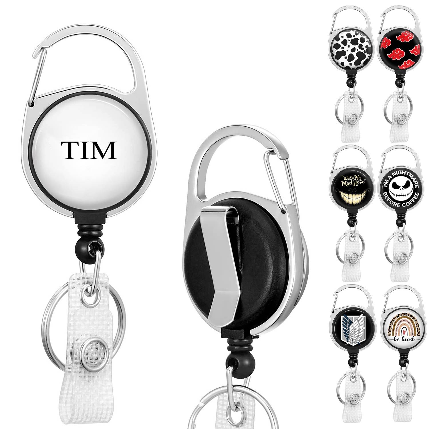 Key Reel Carabiner Scalable Clip