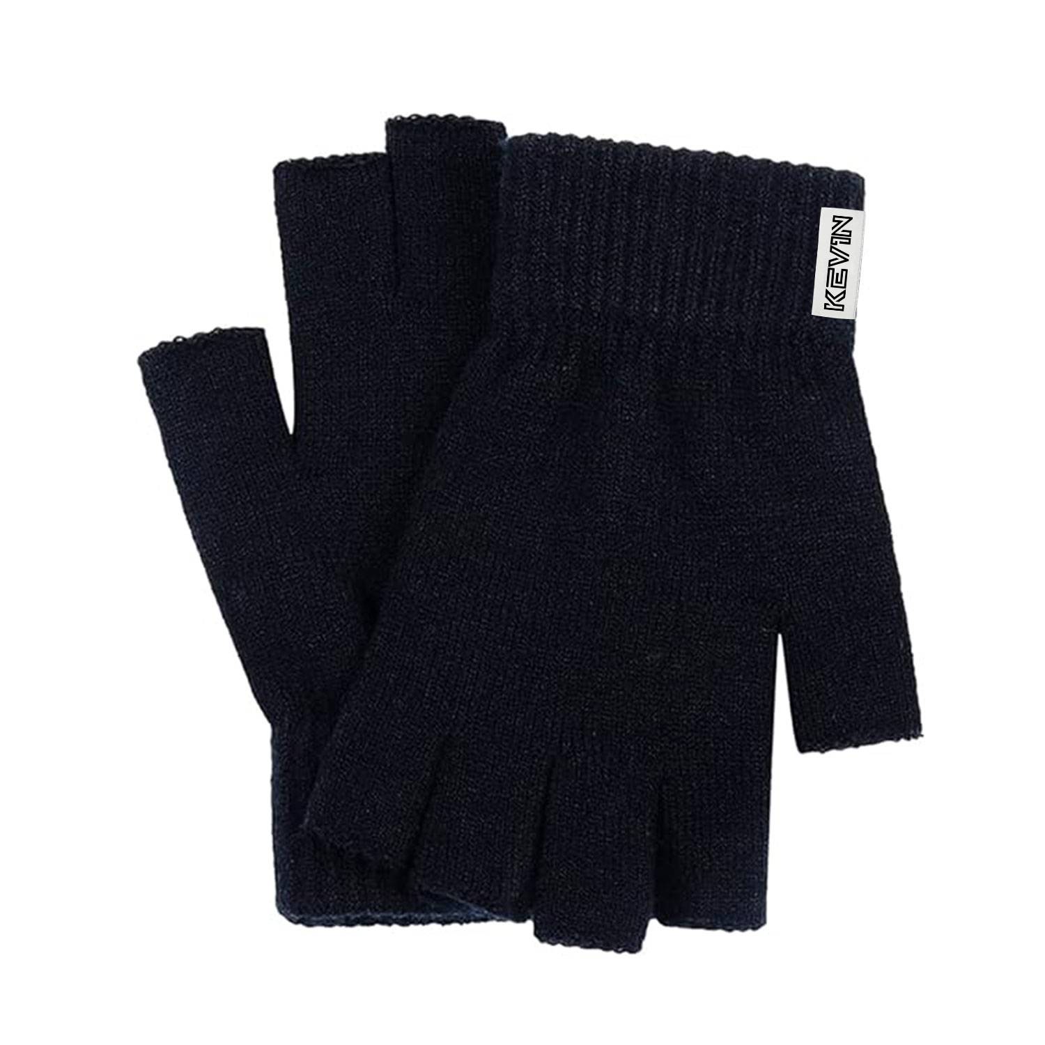 Half finger knitted winter gloves