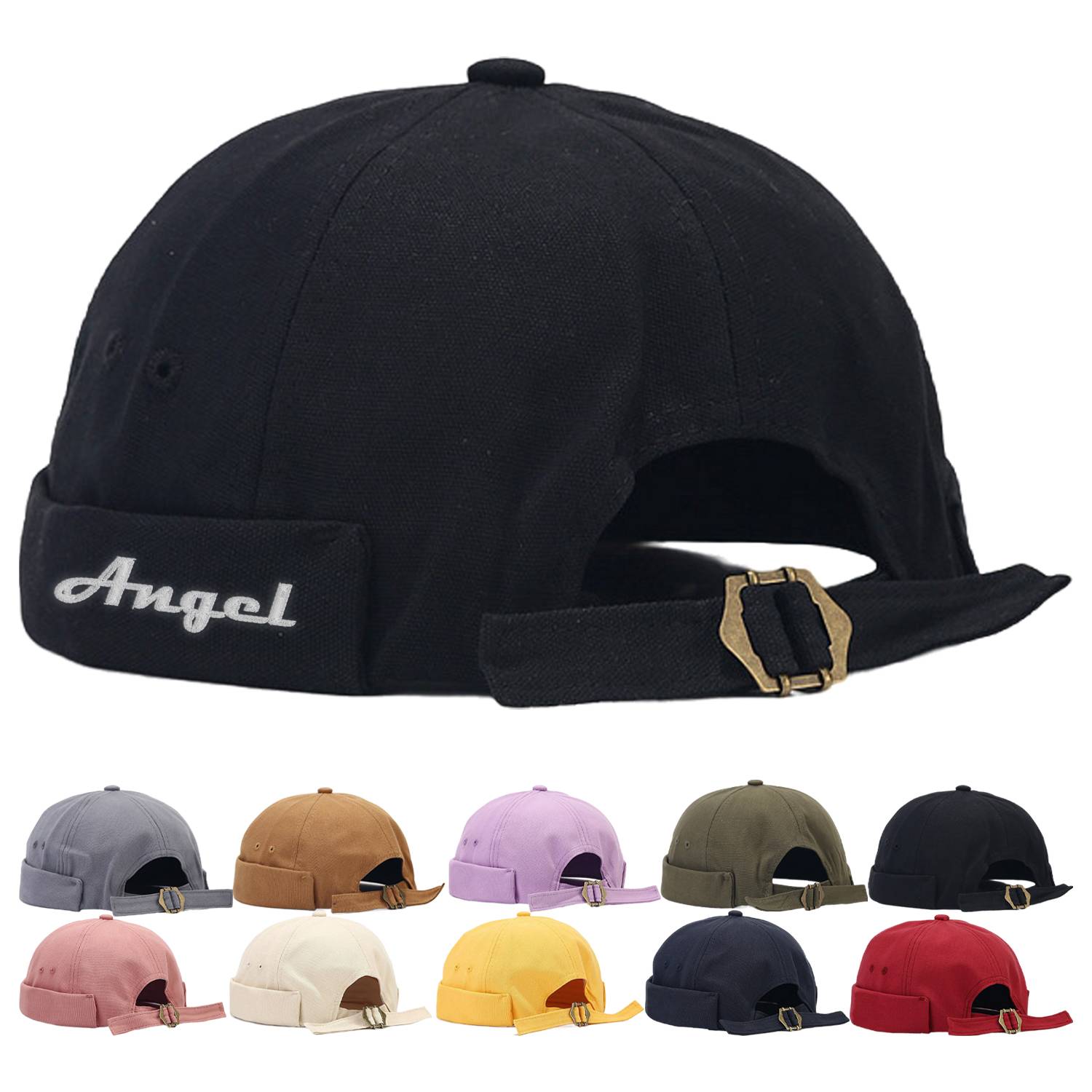 Adjustable Brimless Rolled Cuff Skull Caps