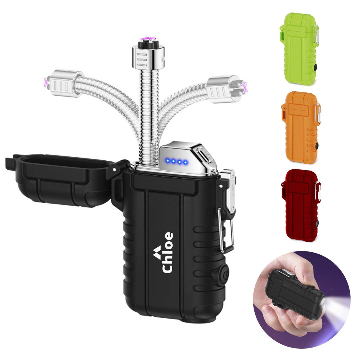 Waterproof Torch Lighter w/ Safety Lanyard