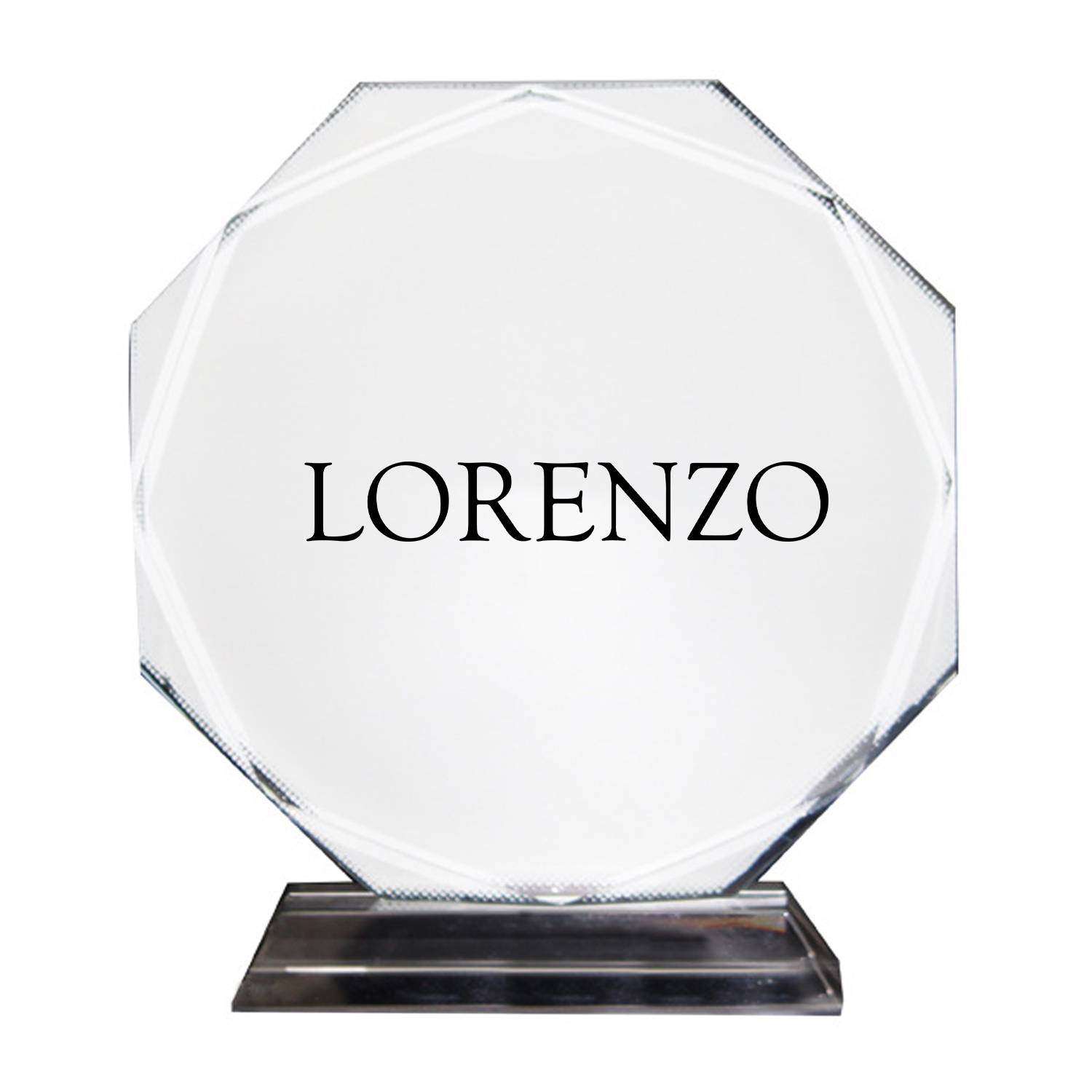 Octagonal Crystal Trophy Medal