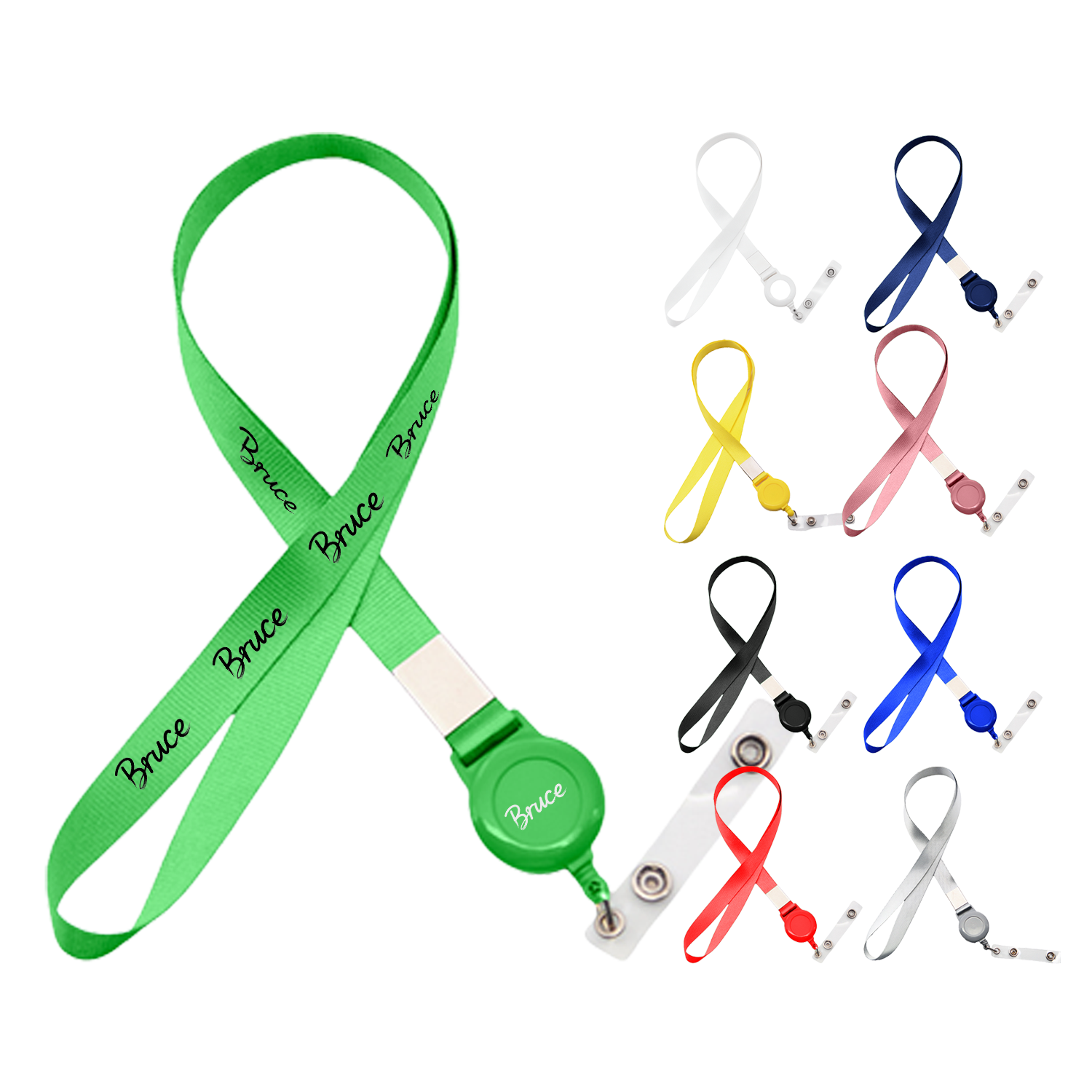 Retractable Lanyard Badge Holder Combo