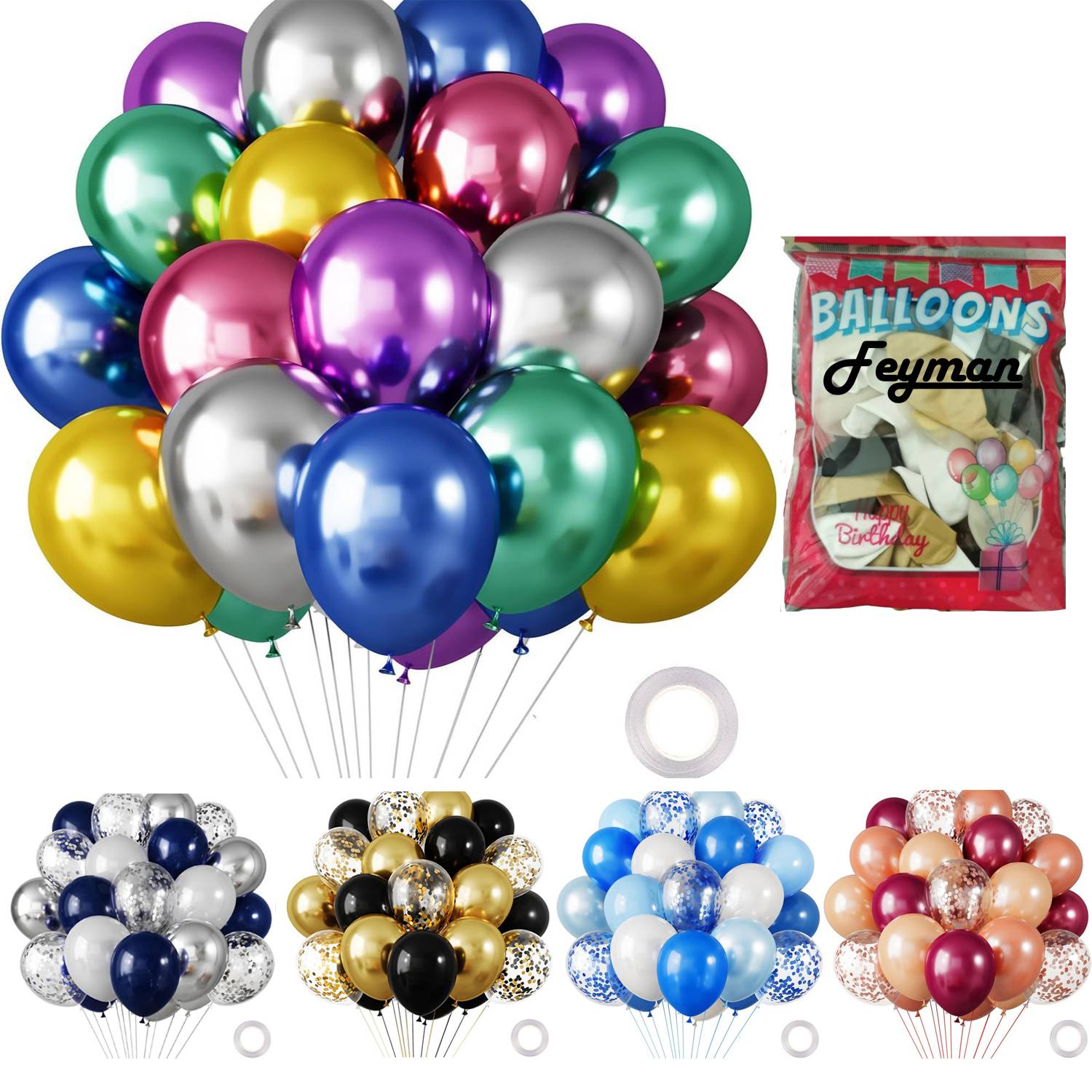 Glitter Balloon Set for Birthday Party Ceremony Decoration
