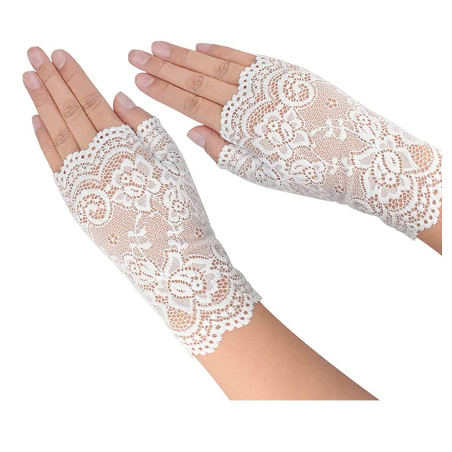 Ladies half finger lace gloves - Image 3