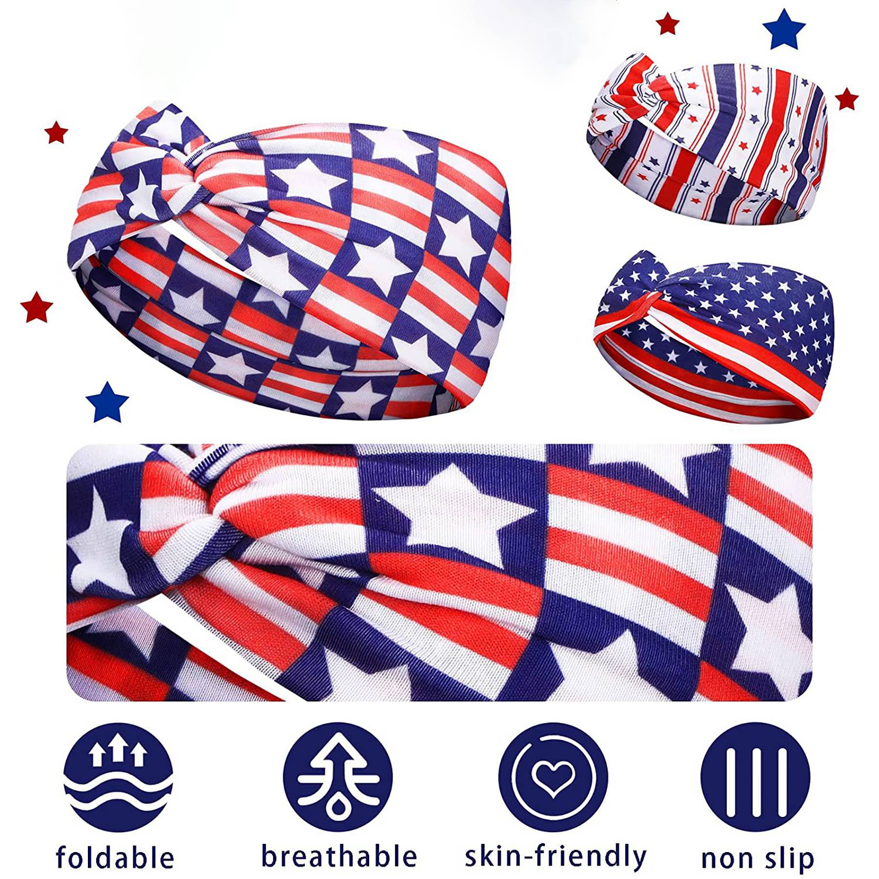 American Flag Bowknot Hair Band