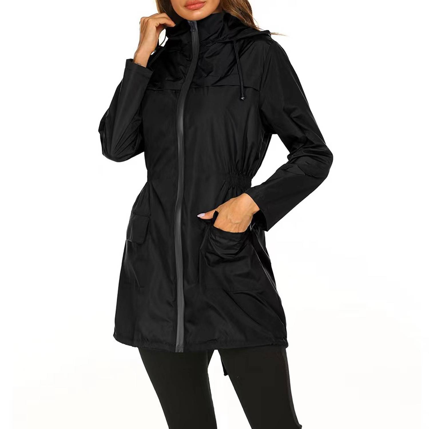 Women Waterproof Windbreaker Jacket w/ Hood - Image 3