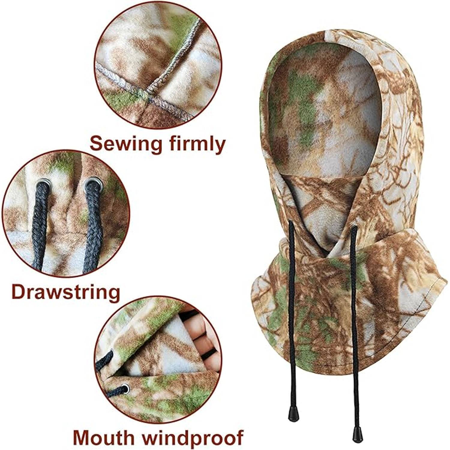 Winter fleece camouflage hat with mask - Image 4