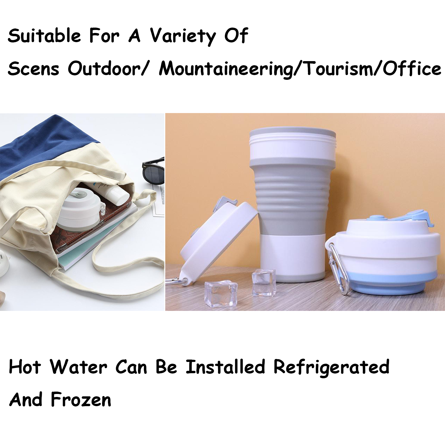 25oz Collapsible Food Grade Silicone Water Bottle - Image 11