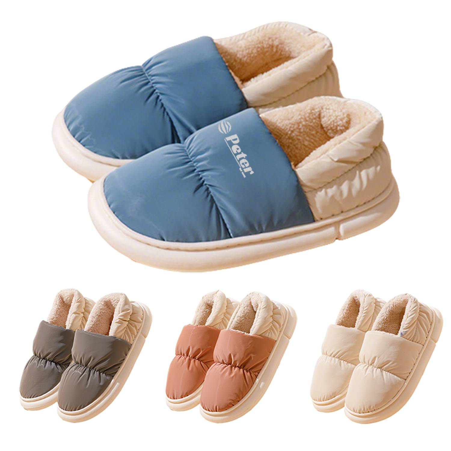Thick Sole Non-Slip Plush Indoor Slippers