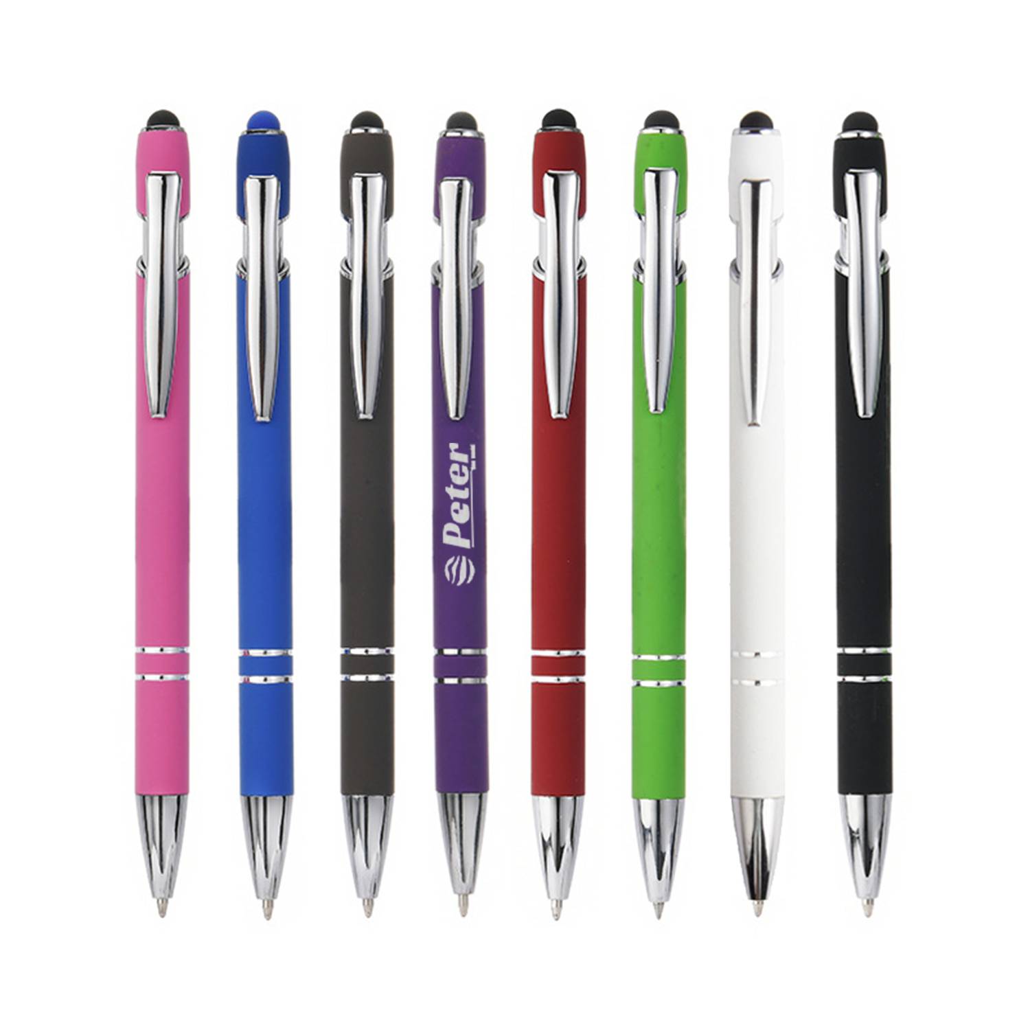 Retractable Aluminum Ballpoint Pen w/ Stylus