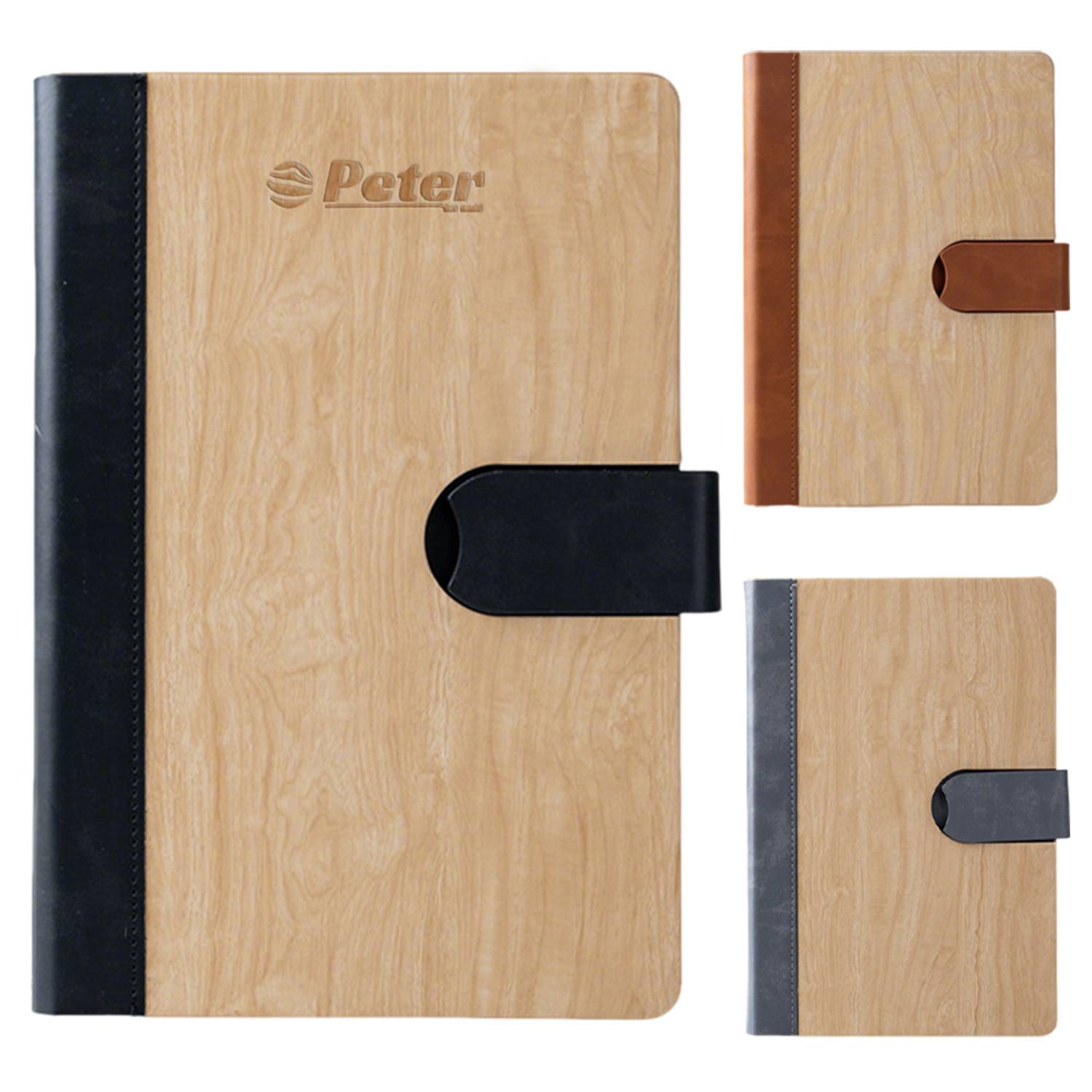 A5 PU Leather Magnetic Closure Lined Notebook