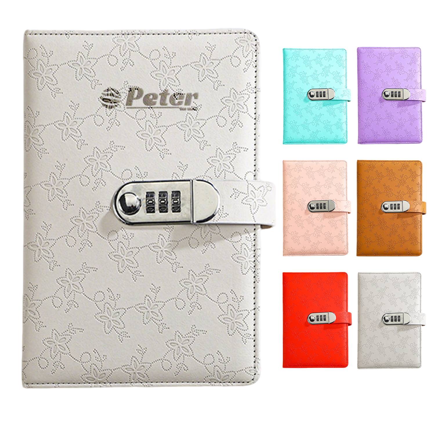 A5 PU Leather Business Notebook w/ Password Lock