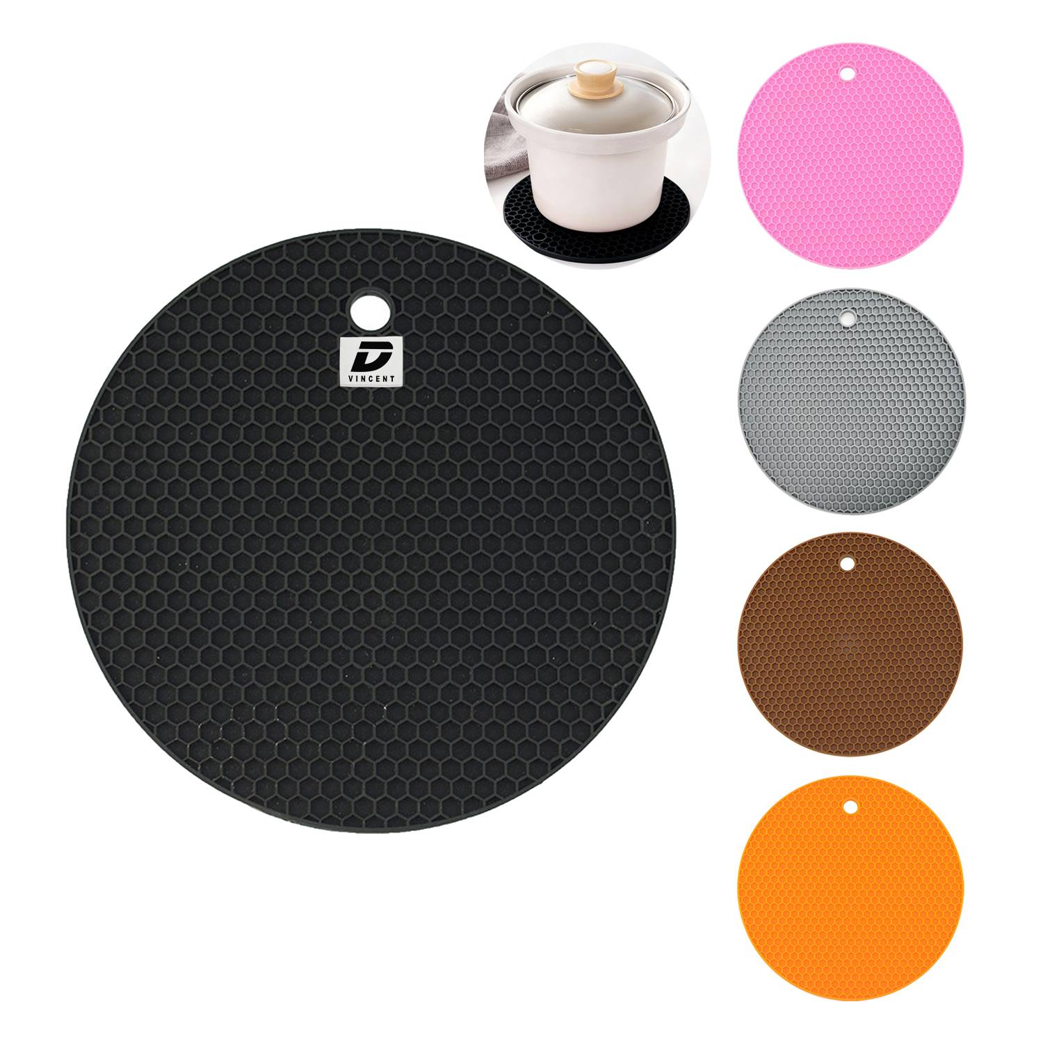 Silicone Honeycomb Round Non Slip Placemat