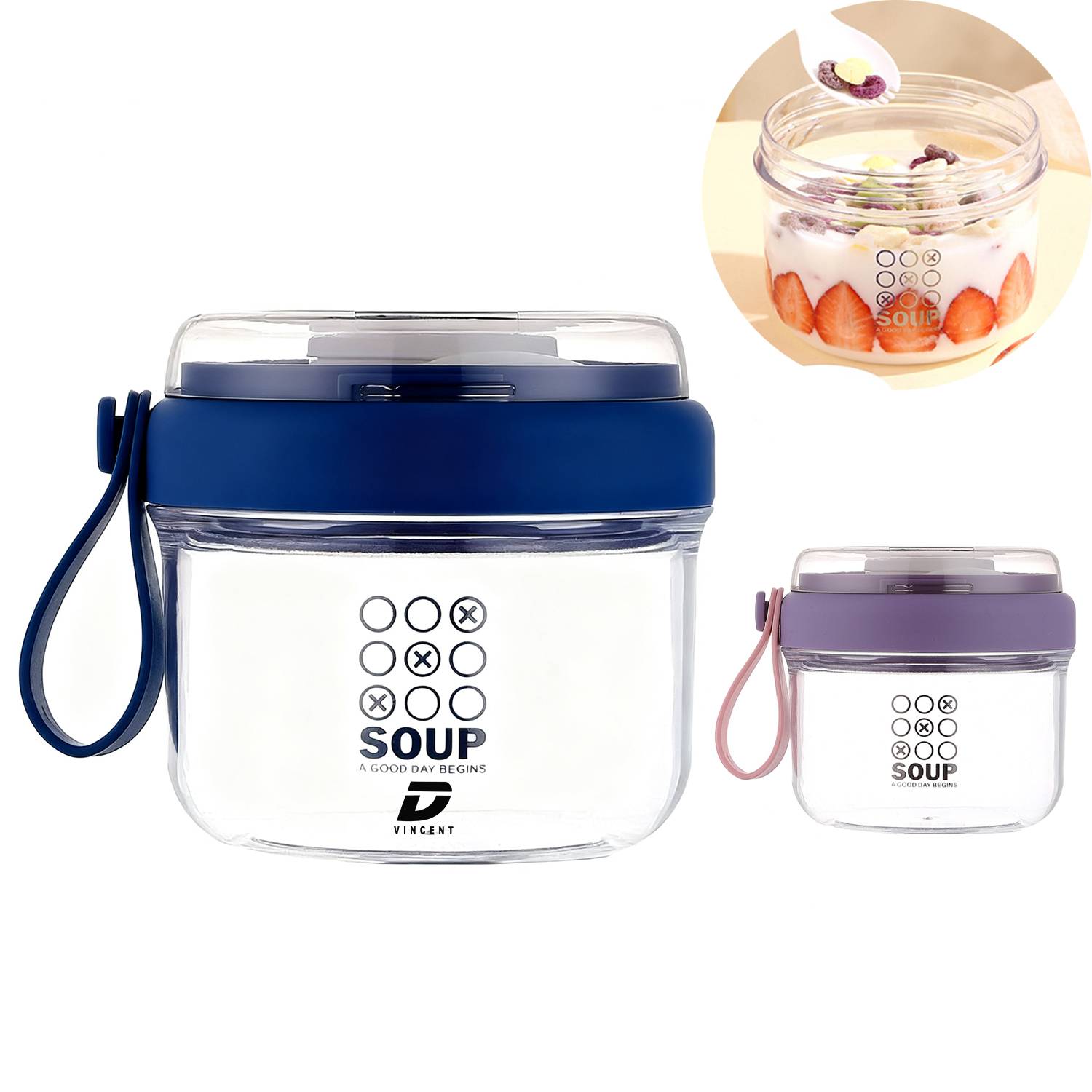 22oz Transparent Breakfast Cup w/ Handle