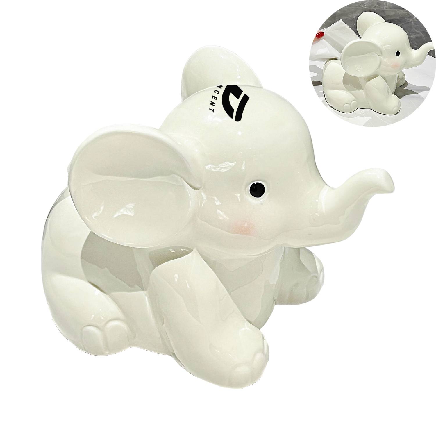 Elephant Ceramic Tissue Box