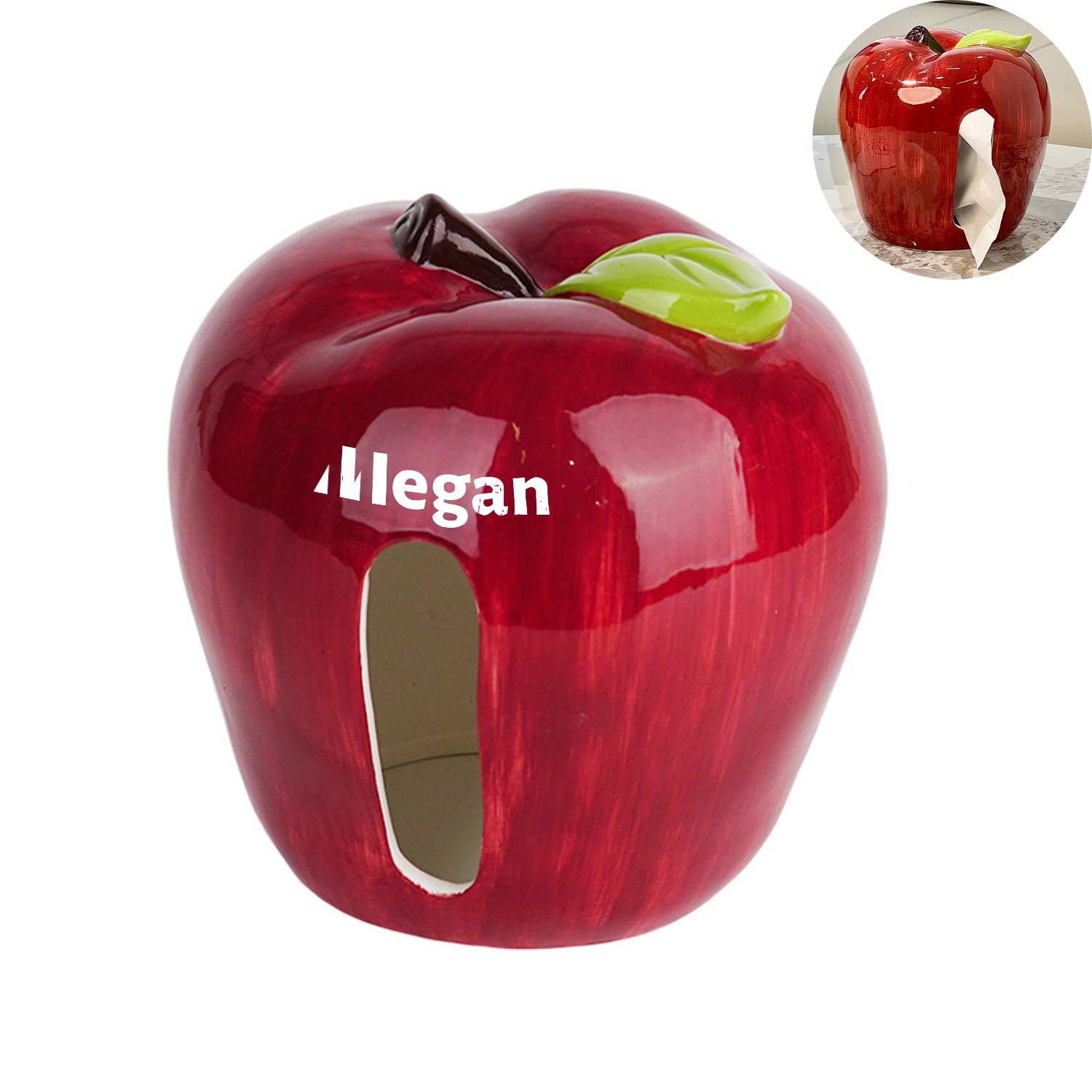 Apple Ceramic Tissue Box