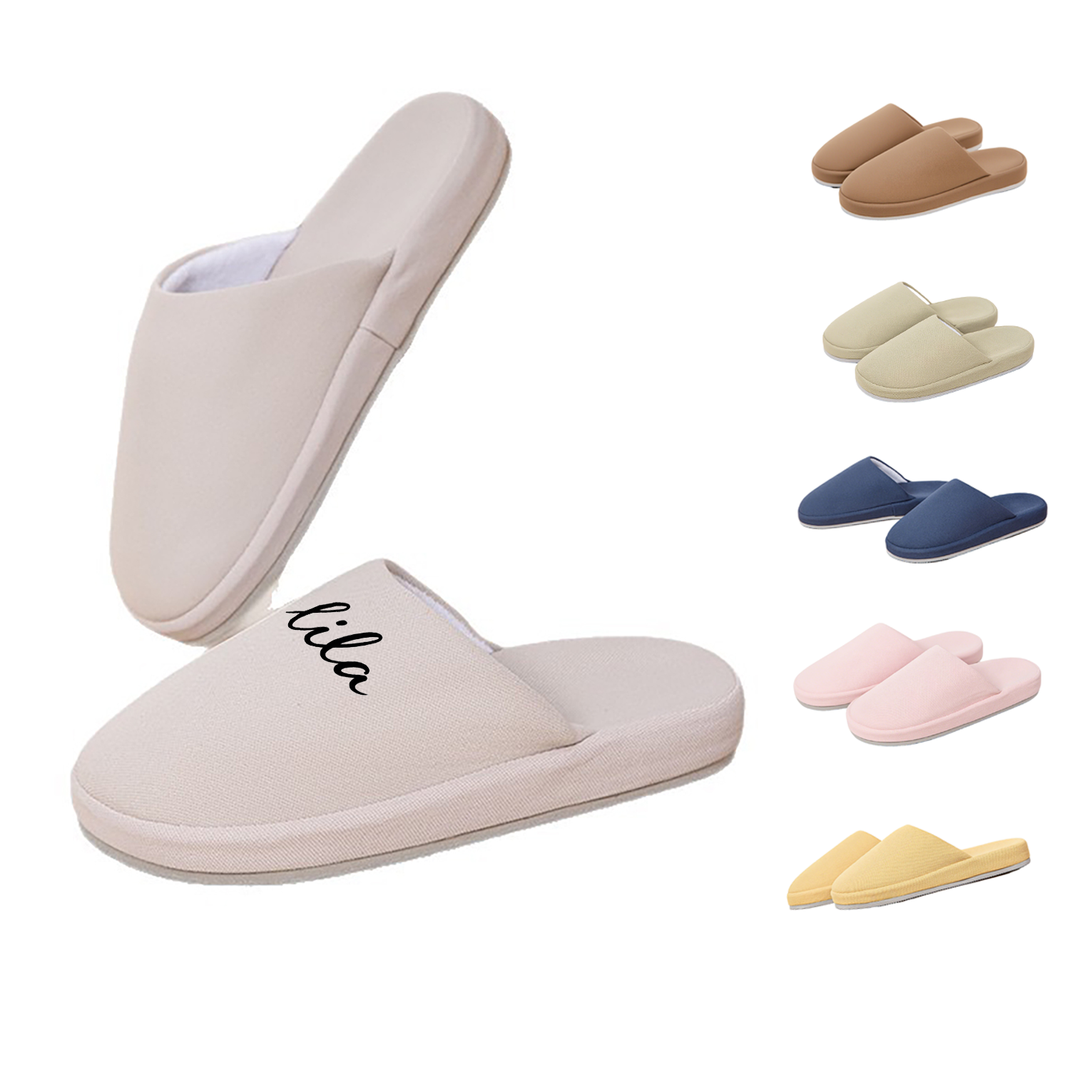 Unisex Non Slip Breathable Linen Indoor Slippers