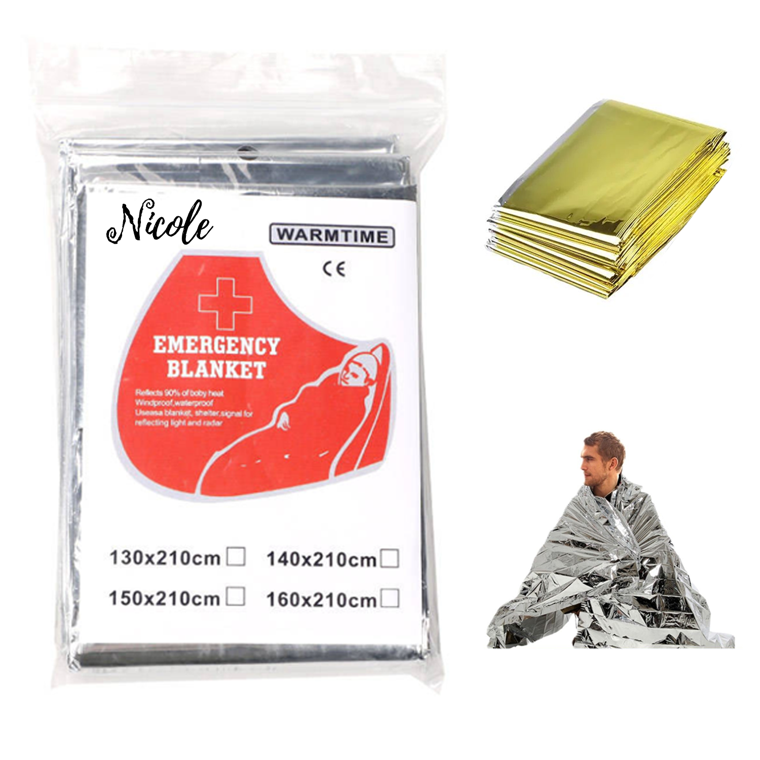 Reflective Aluminum Foil Emergency Survival Blanket