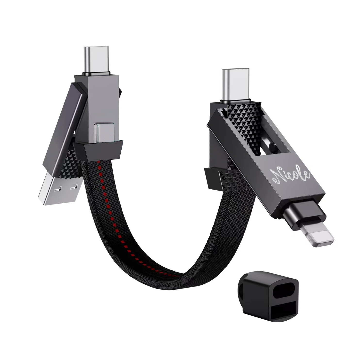 Magnetic 4 in 1 Fast Charging Lanyard Data Cable