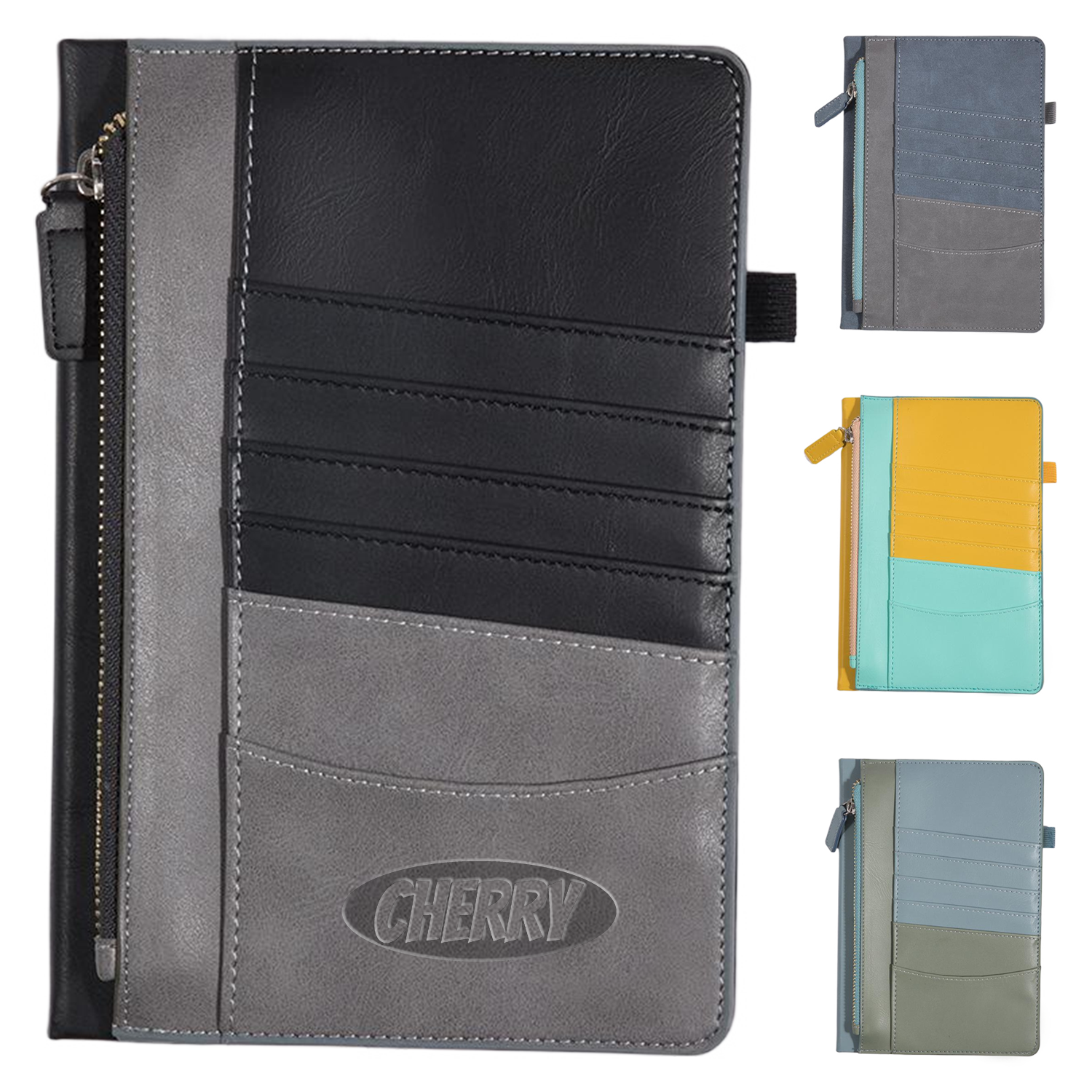 A5 PU Leather Notebook w/ Zipper Pouch