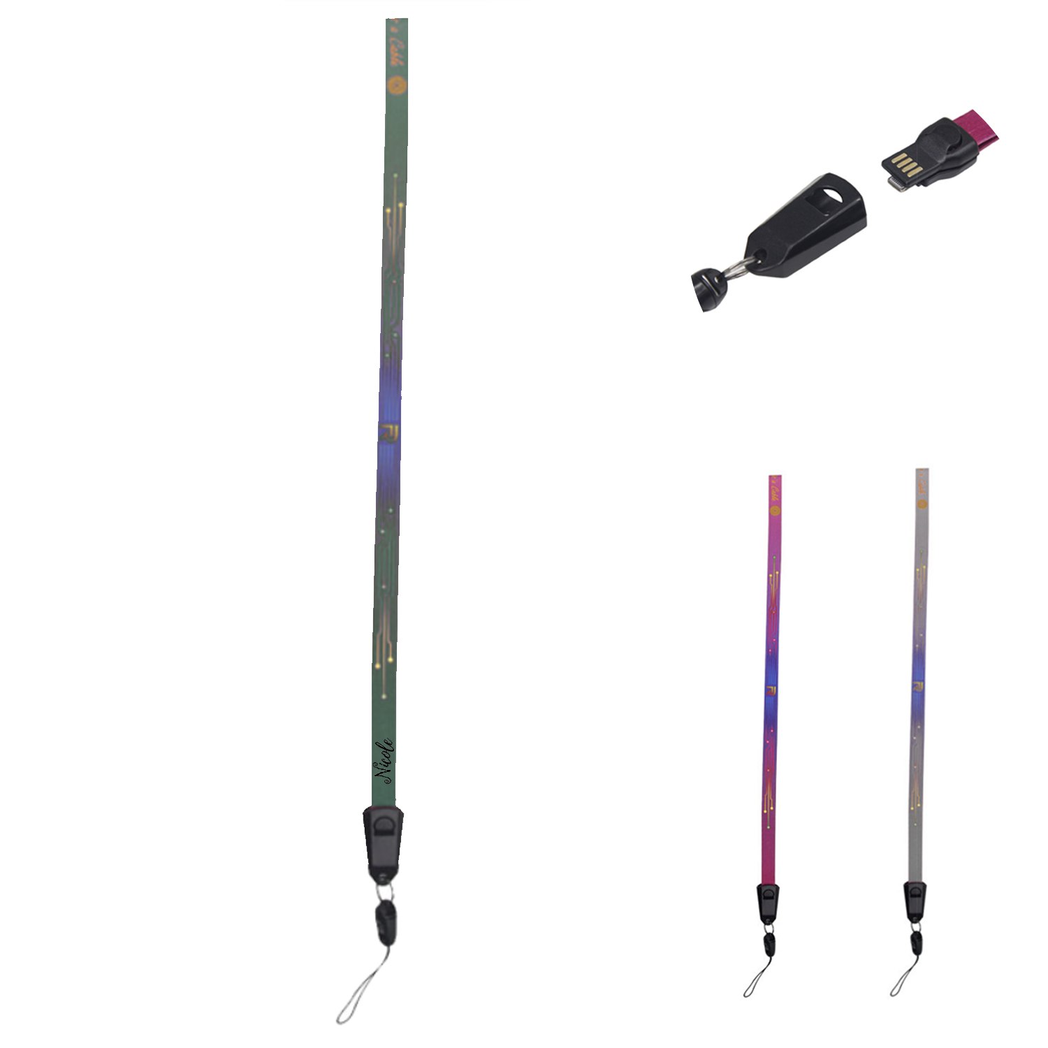 Woven Nylon Lanyard Charging Cable