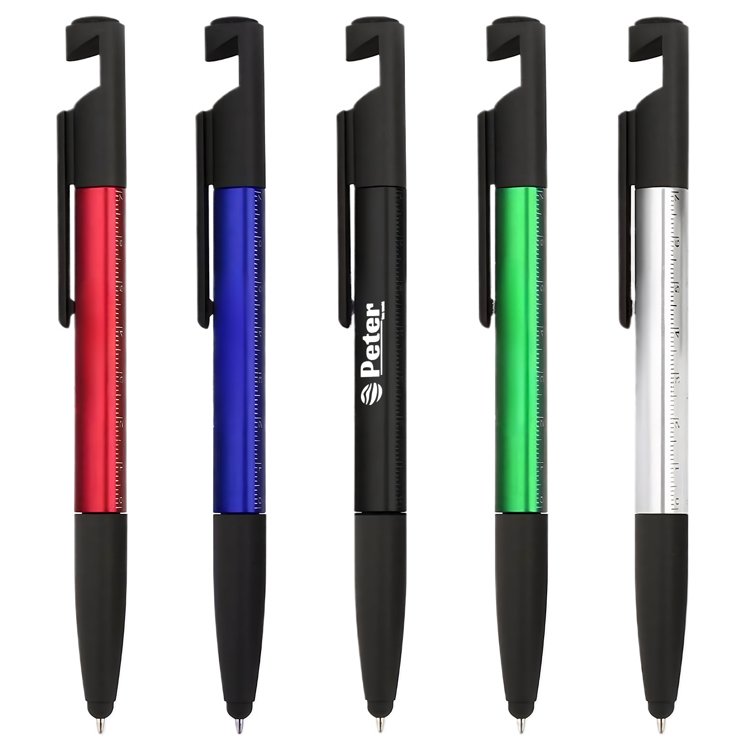 6 in 1 Plastic Multi-functional Stylus Ballpoint Pen