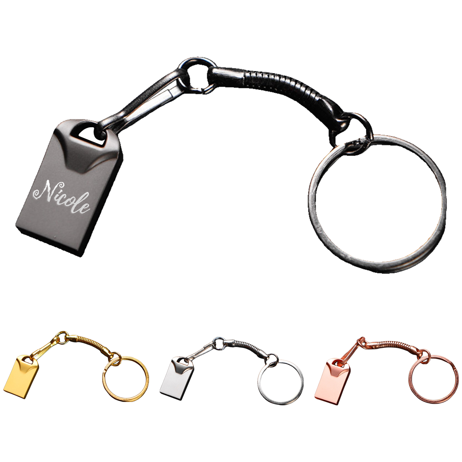 32GB Zinc Alloy USB Flash Drive W/ Keychain