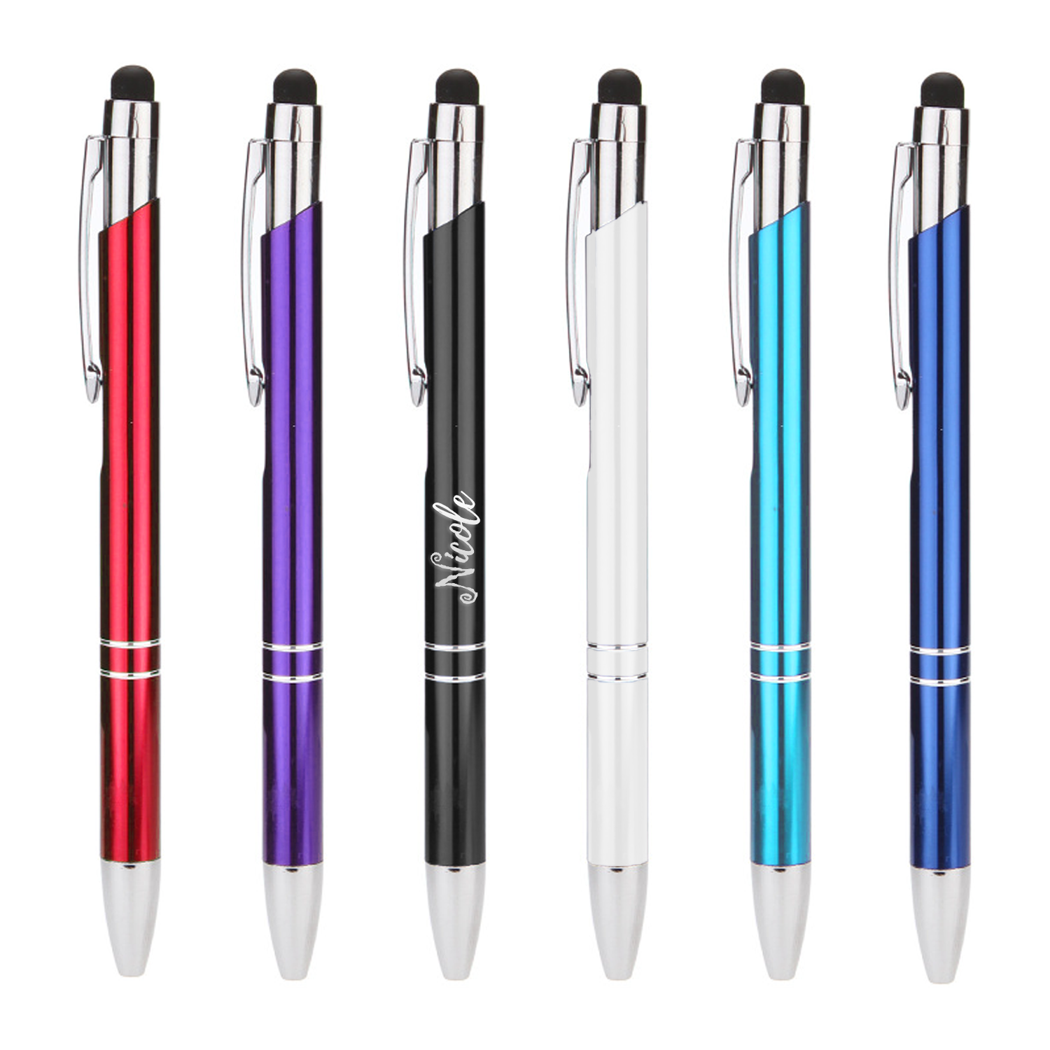 2 in 1 Aluminum Stylus Retractable Ballpoint Pen