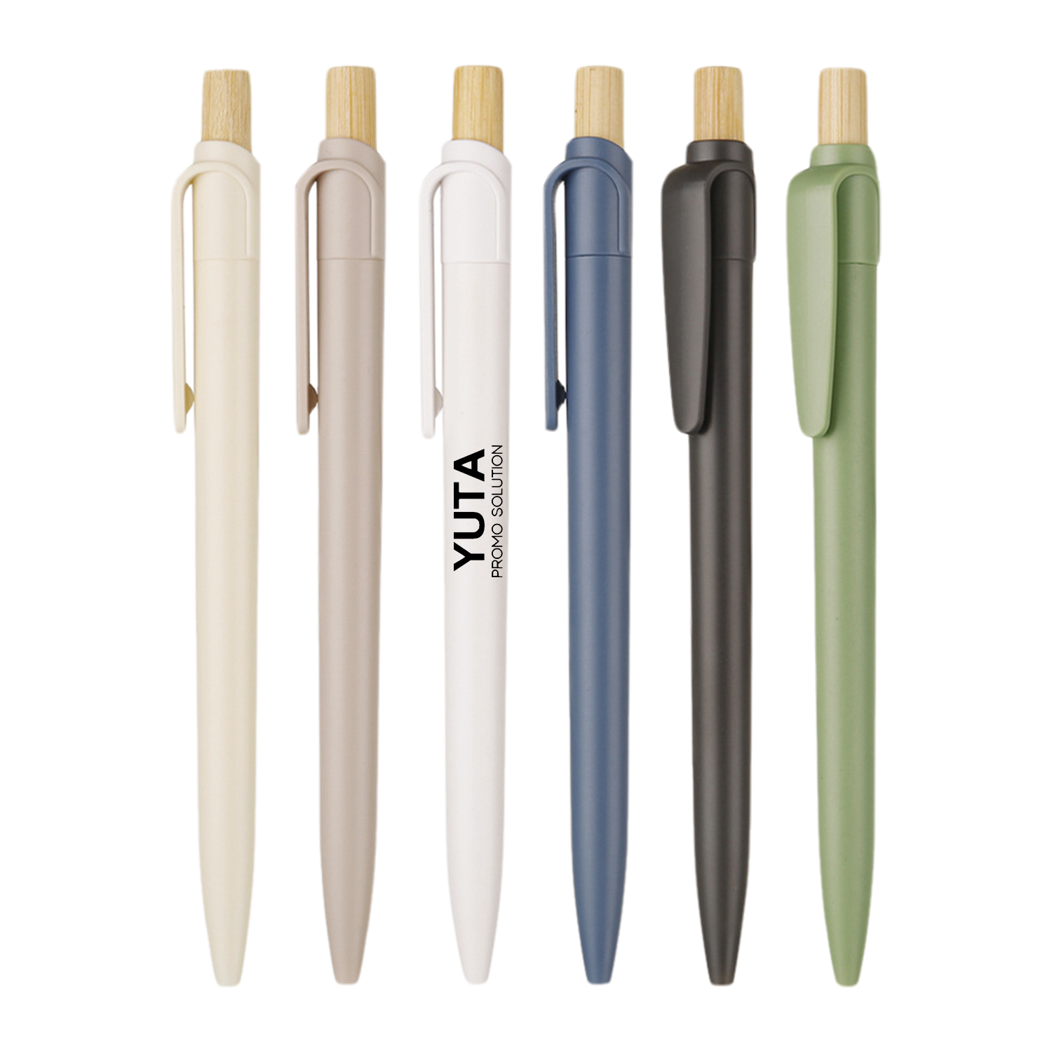 Eco Retractable Ballpoint Pen W/ Bamboo Wood Cap