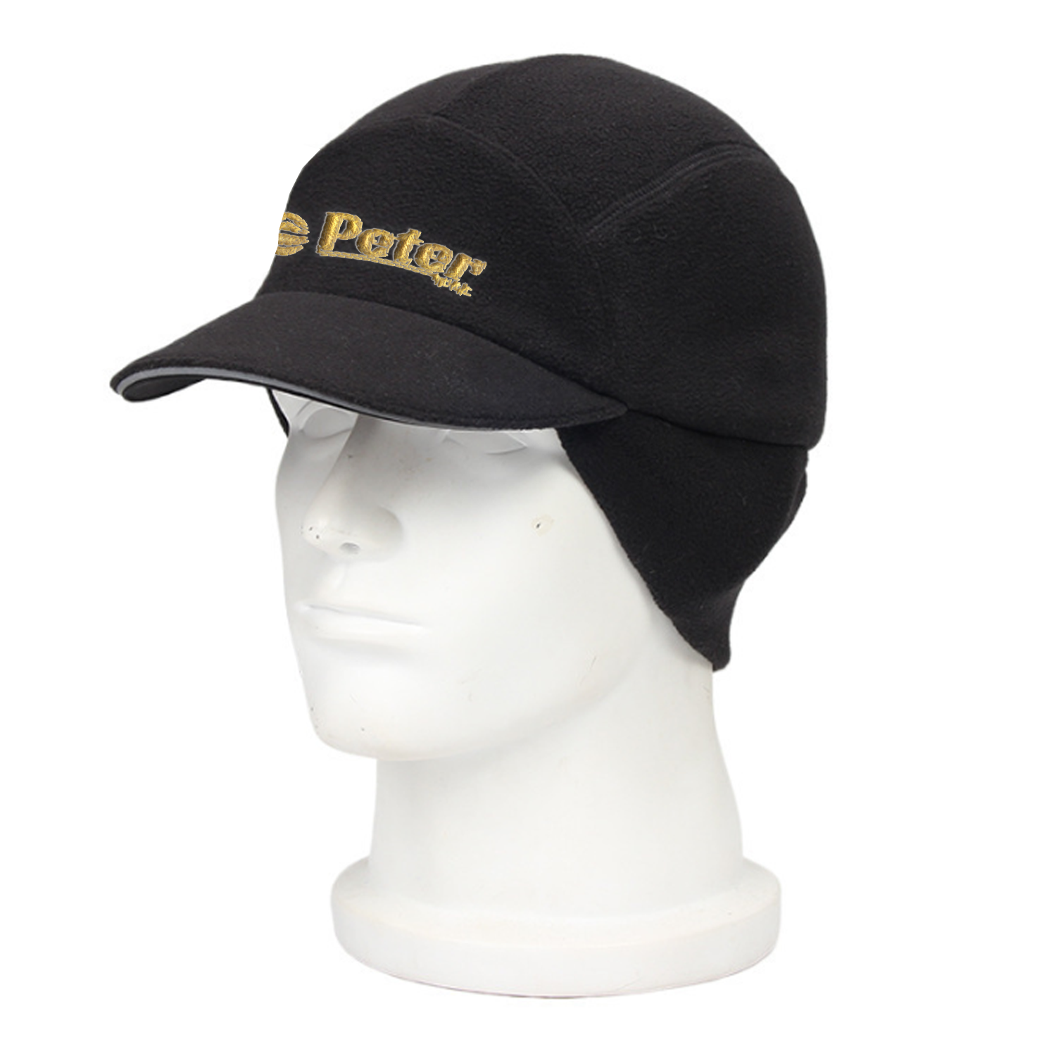 Women Winter Reflective Fleece Baseball Cap W/ Ear Flaps