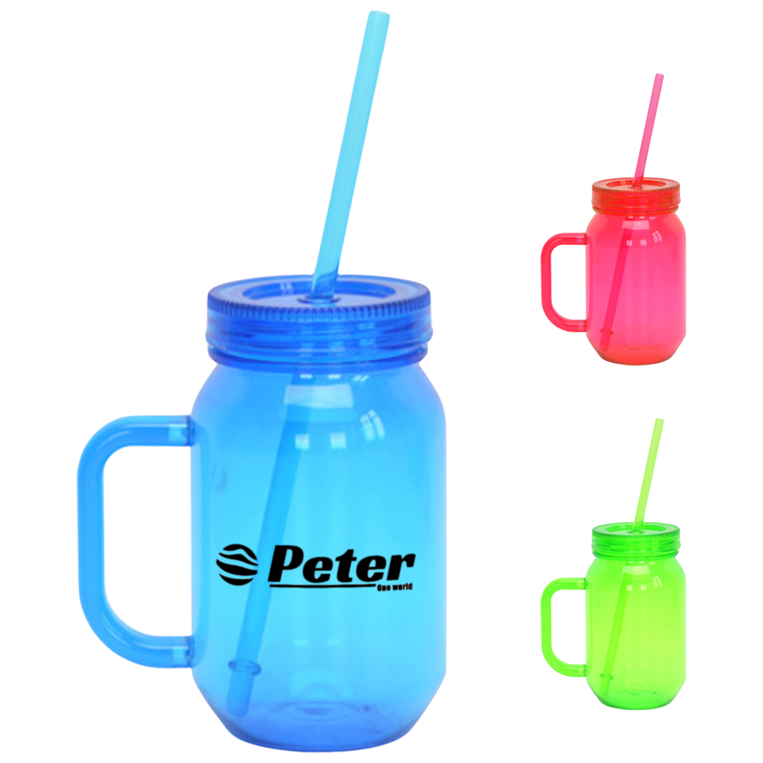 18oz Plastic Straw Cup