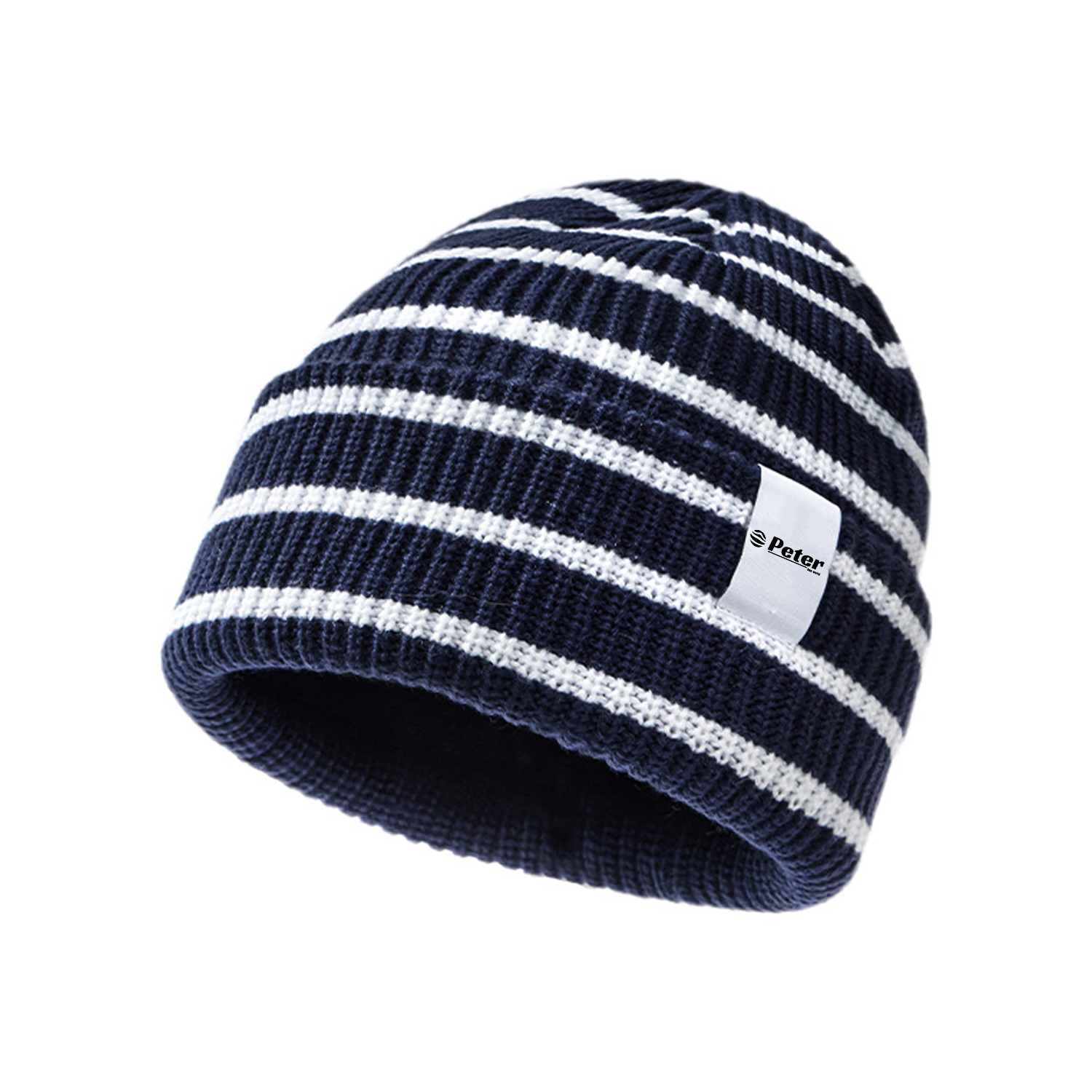 Striped Acrylic Yarn Warm Winter Beanie Hat