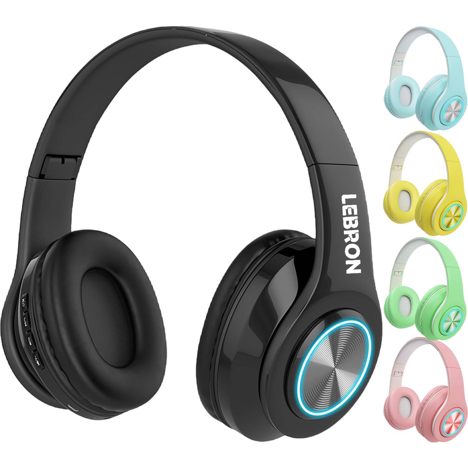 Wireless Bluetooth Foldable LED Over-Ear Headphones