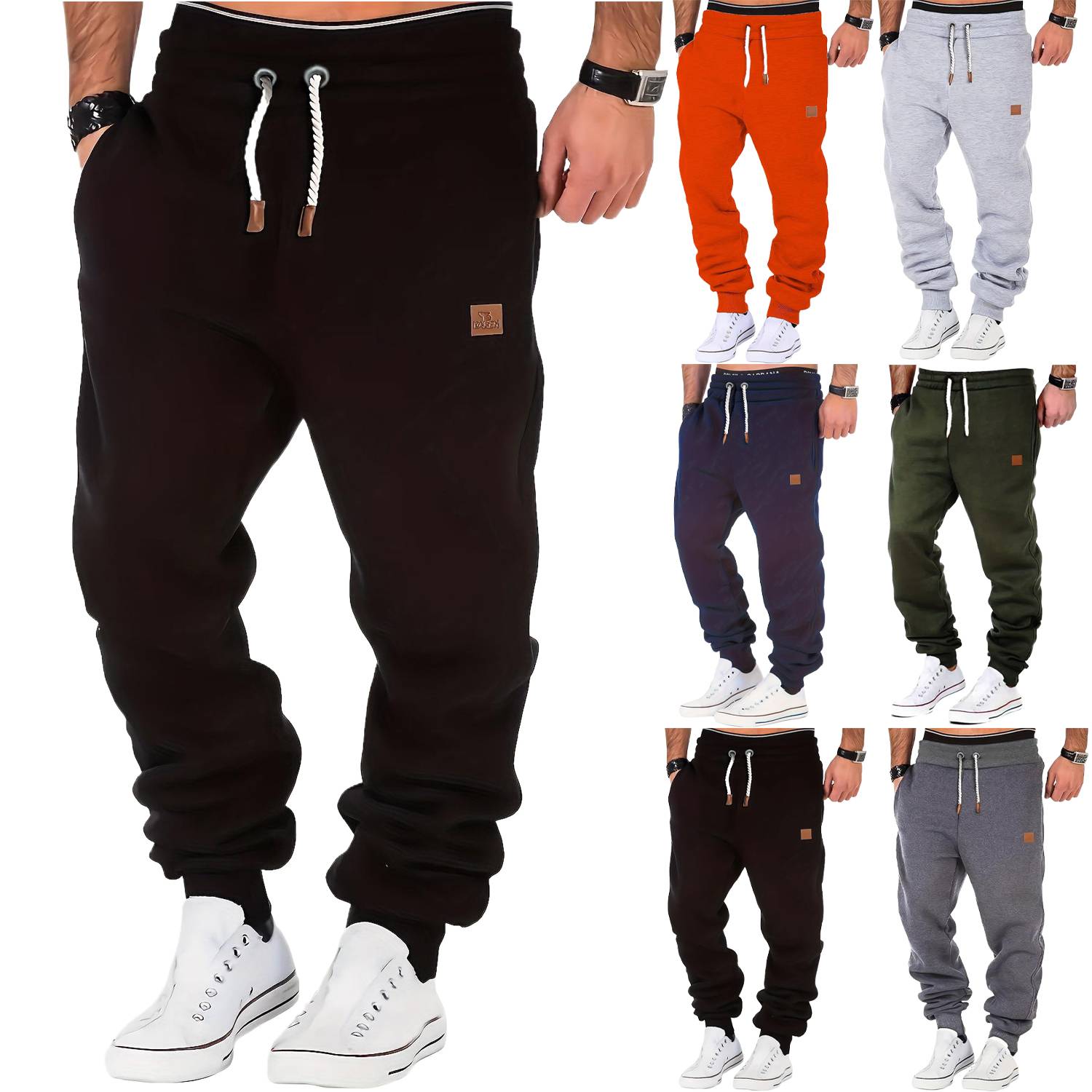 Men Fleece Lined Casual Sports Pants