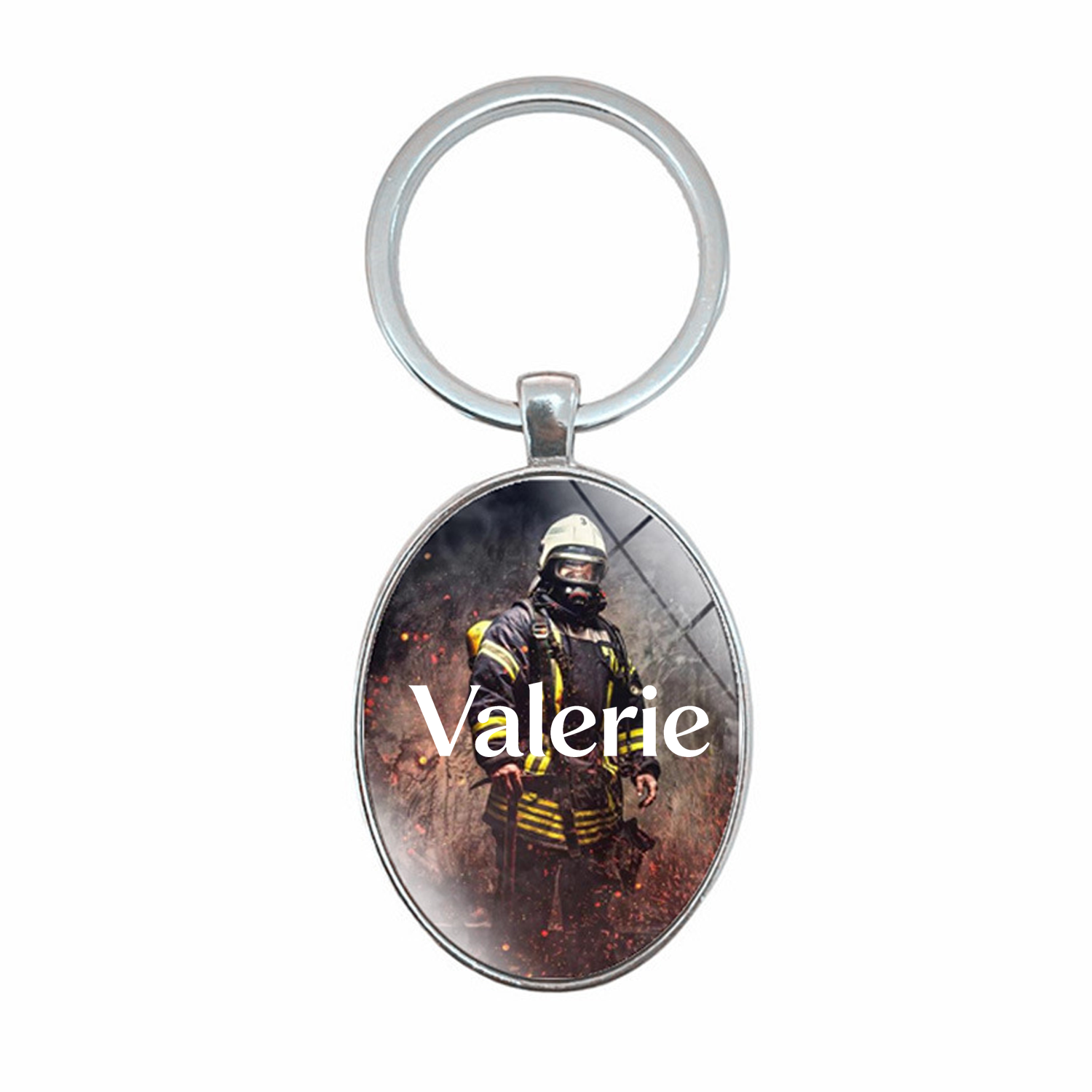 Custom Oval Reflective Metal Keychain