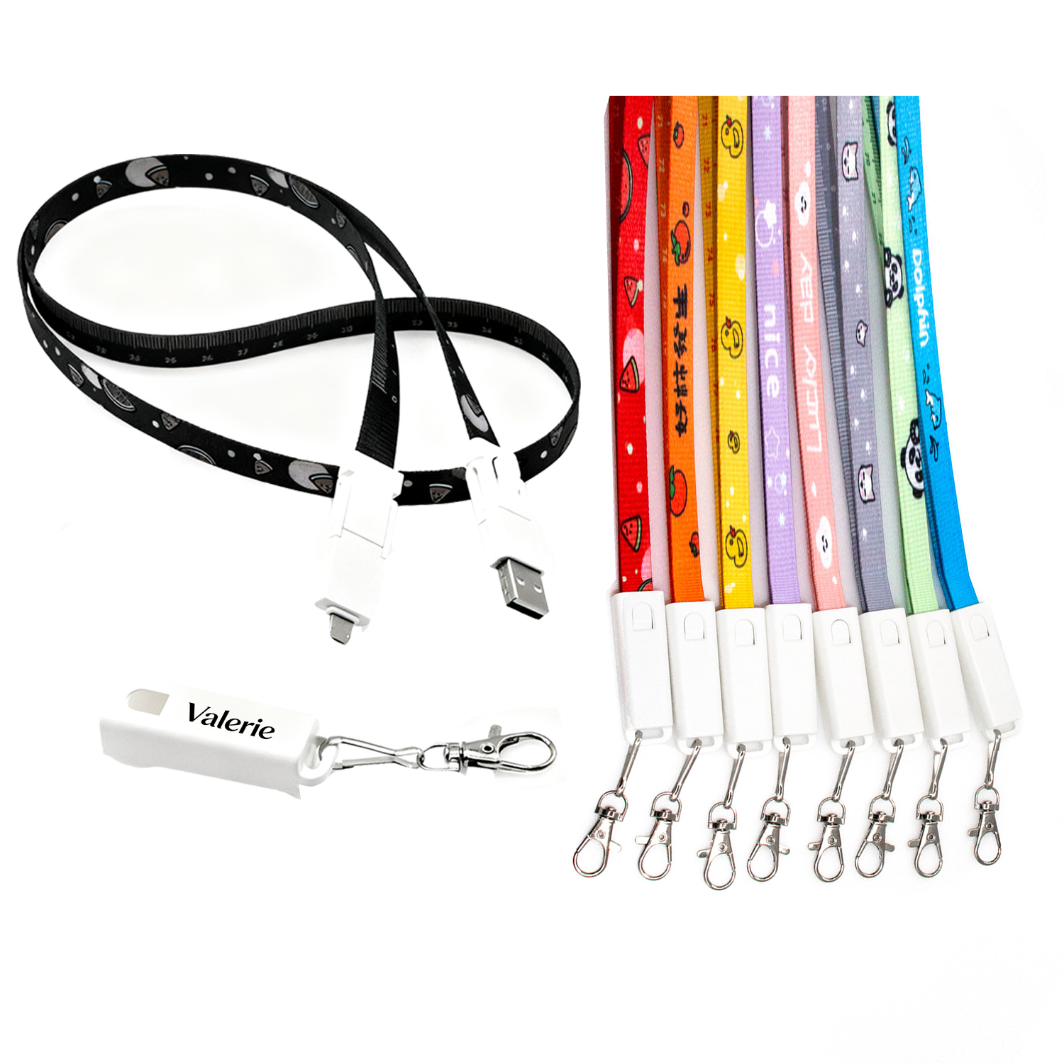 6 in 1 Tape Measure Lanyard Data Cable