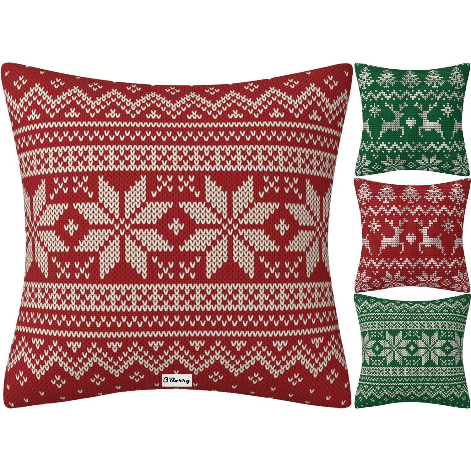 Winter Christmas Knit Look Pillow Cover