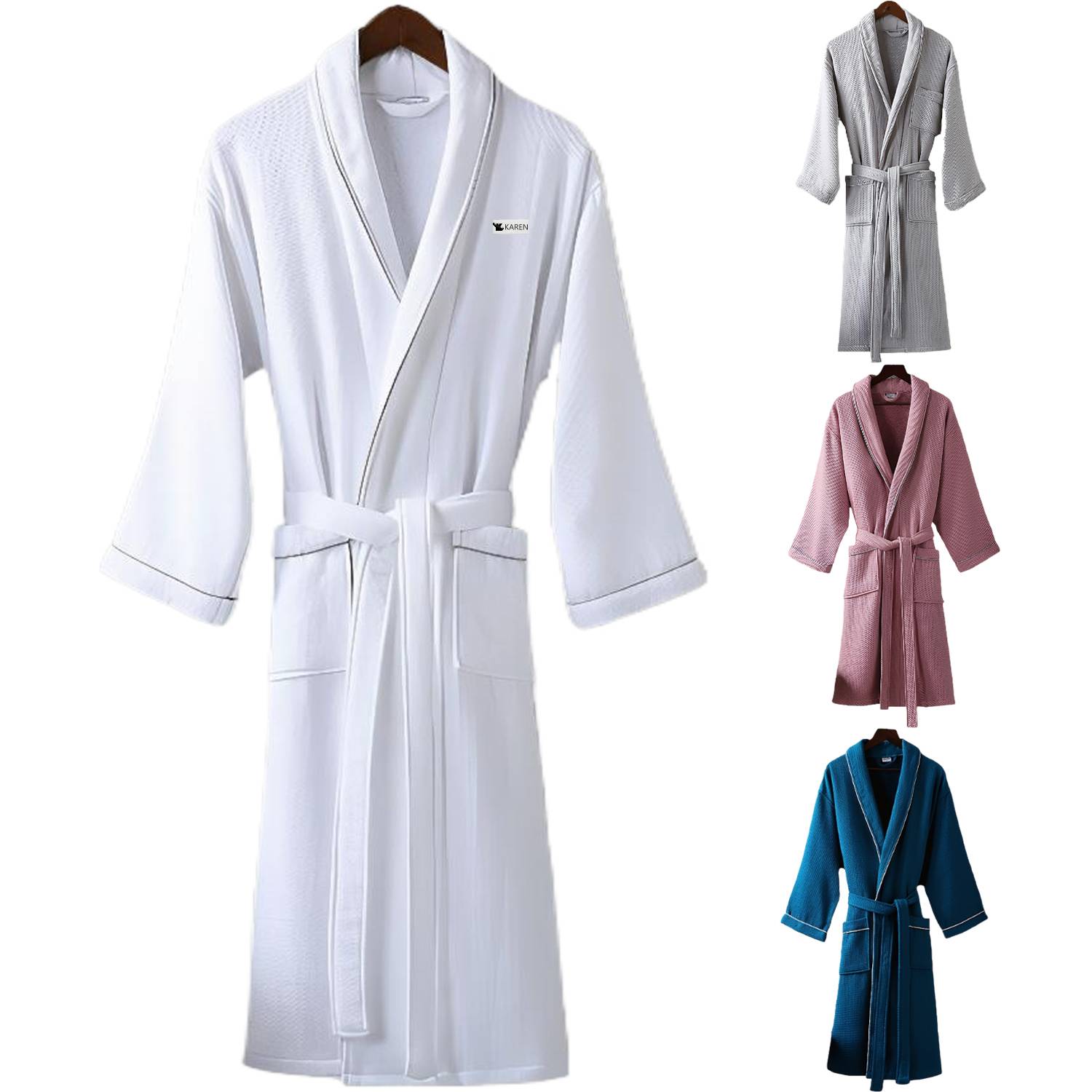 Cotton Long Summer Bathrobe w/Pocket