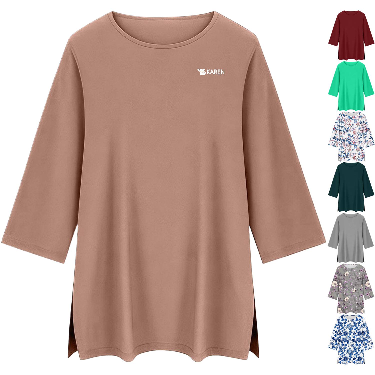 Women Asymmetrical Hem Plus Size Casual T-Shirt