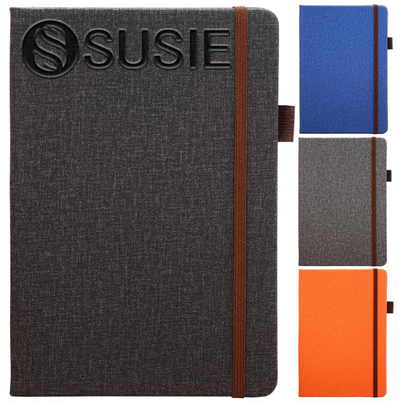 Solid Color PU Leather Notebook w/ Elastic Closure