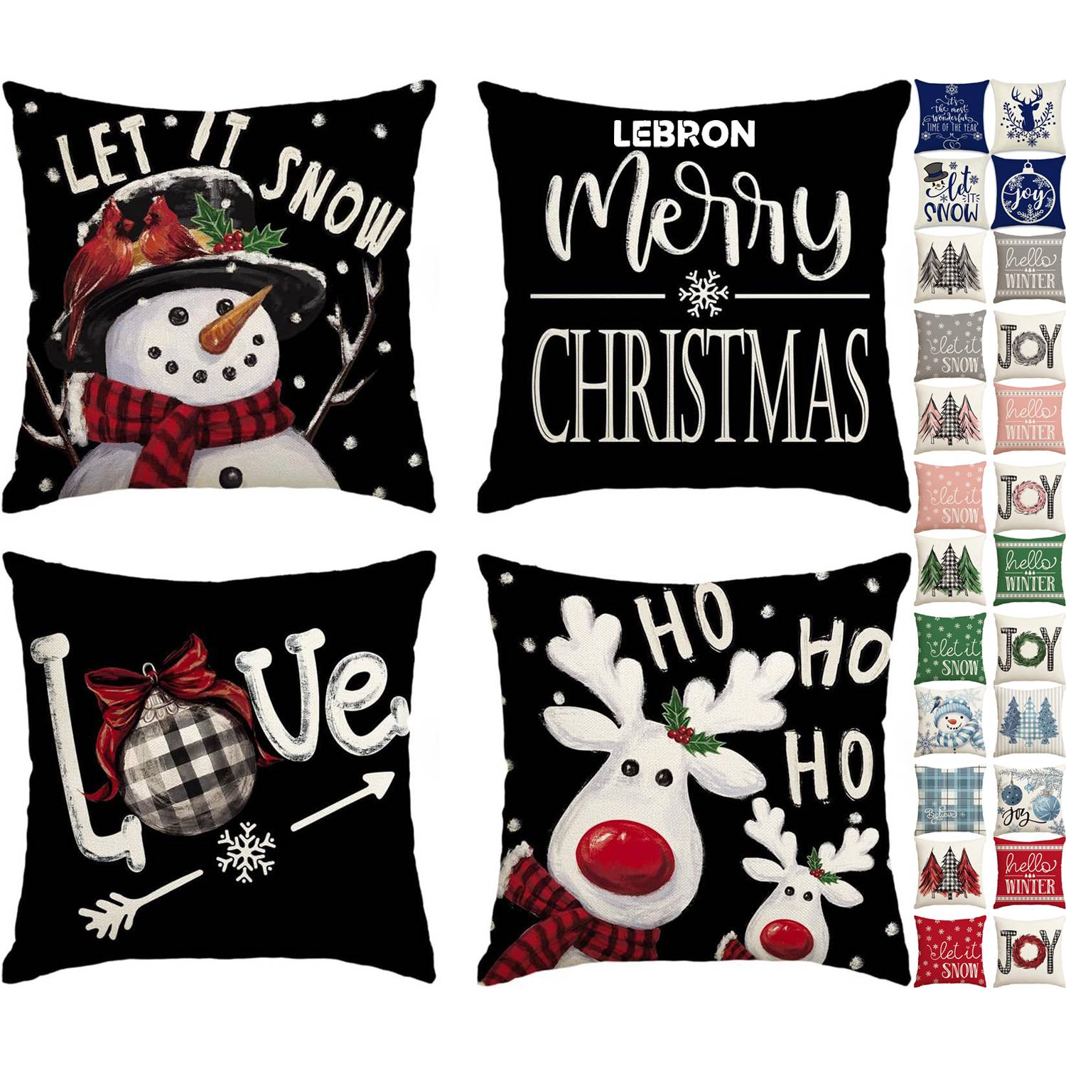 4PCS Christmas Throw Pillows Set