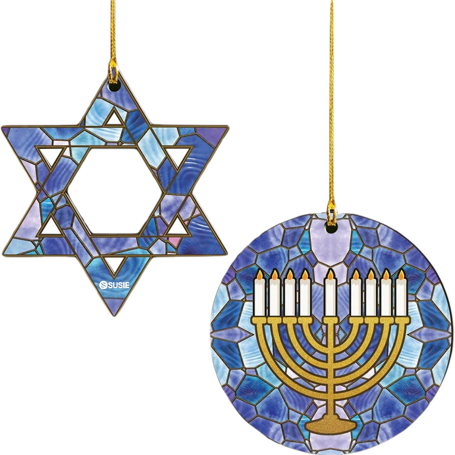 2PCS Acrylic Hanukkah Ornament Set