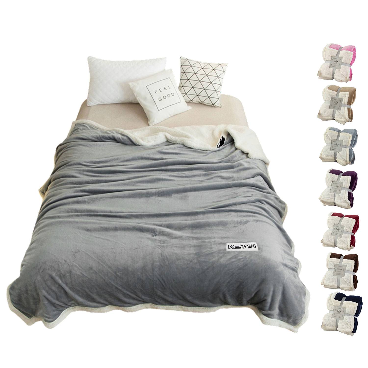 Thick Fuzzy Warm Soft Sherpa Fleece Throw Blanket