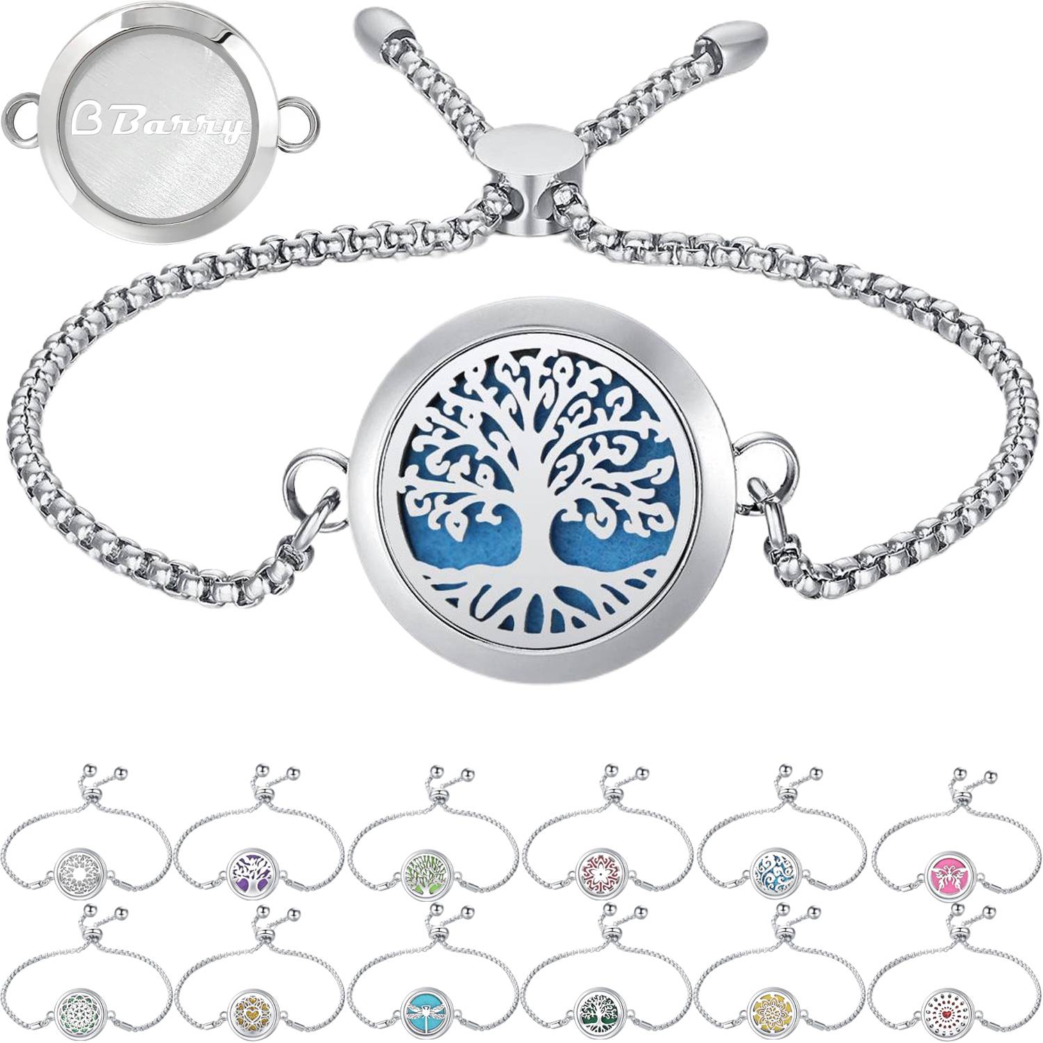 Stainless Steel Adjustable Aromatherapy Bracelet
